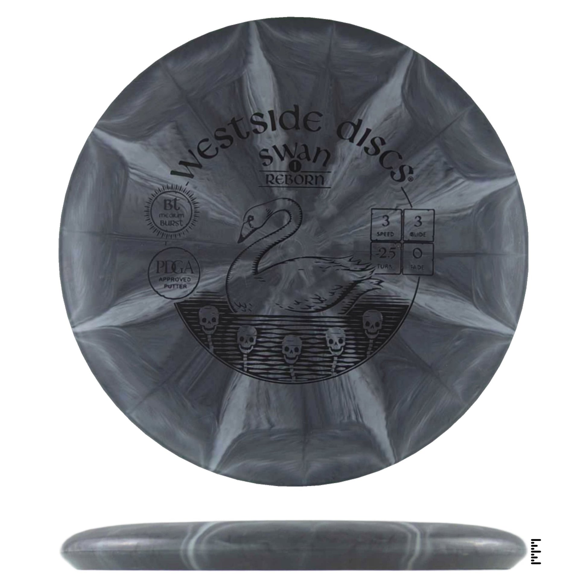 Westside Discs BT Medium Burst Swan 1 Reborn - Dark Gray - Powergrip USA