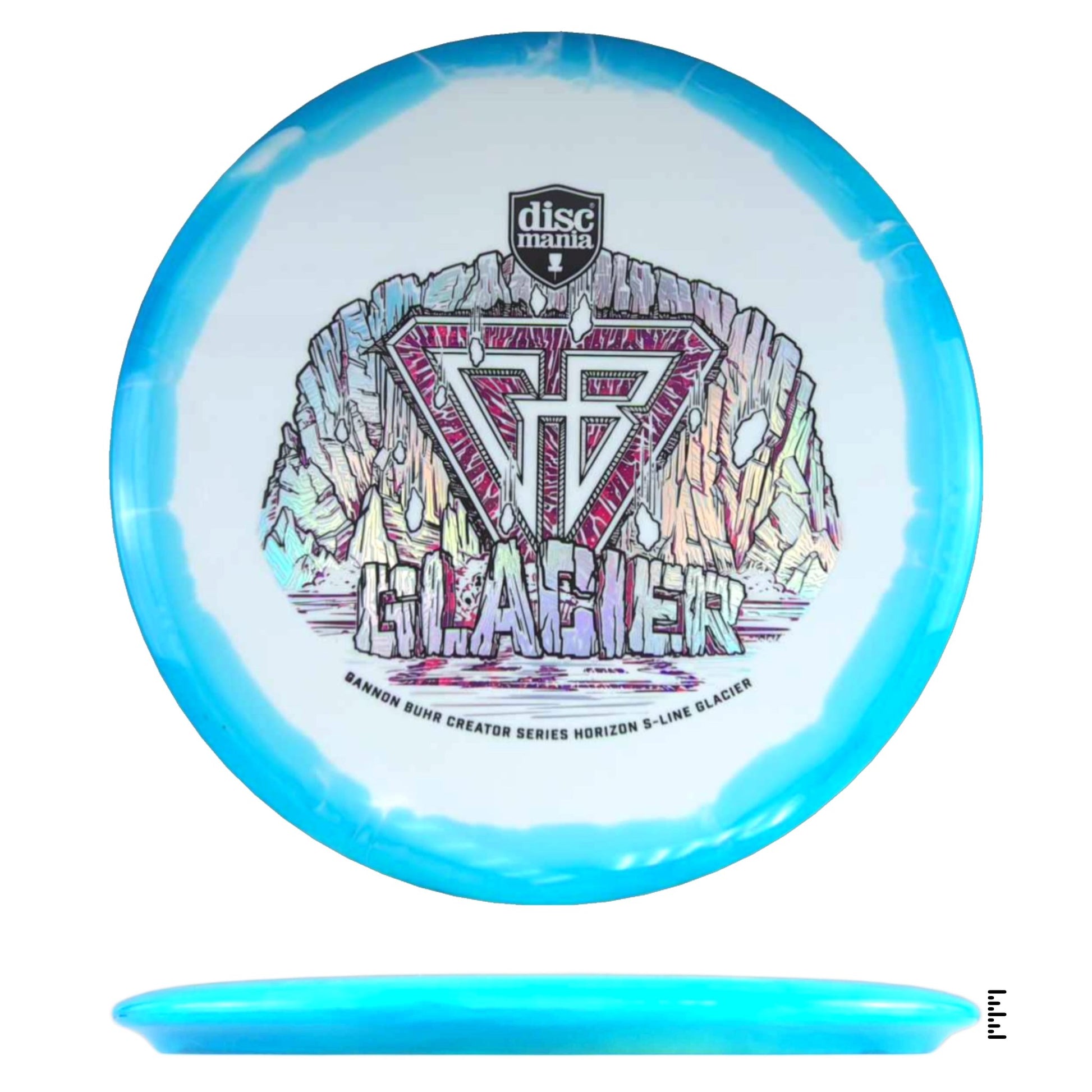 Discmania Horizon S - Line Glacier Gannon Buhr Creator Series Triple Foil - White / Blue - Powergrip USA
