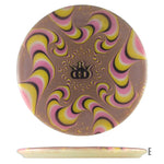 Disc golf disc with psychedelic pattern