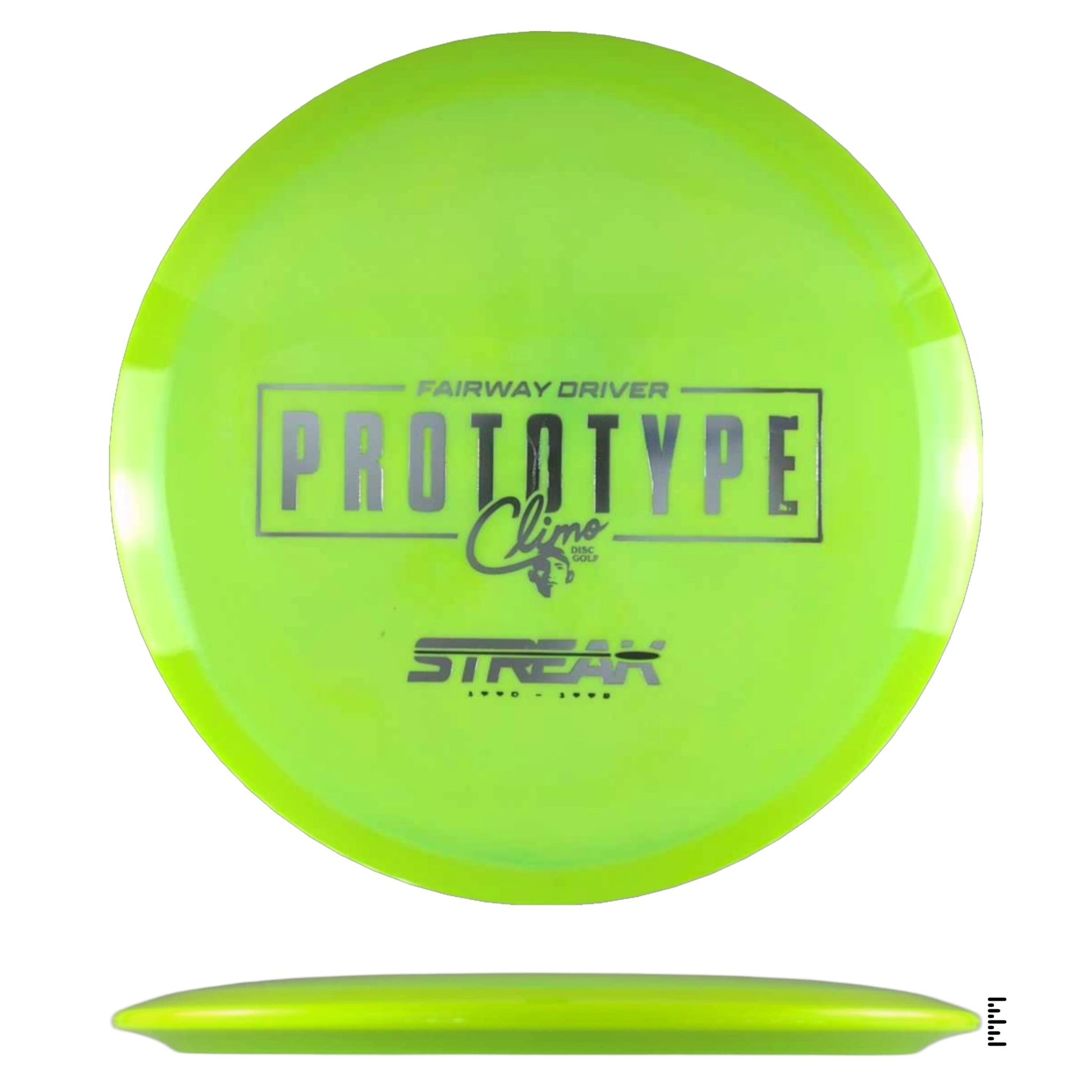 Climo Disc Golf Signature Line Streak Prototpye - Fluorescent Yellow - Powergrip USA