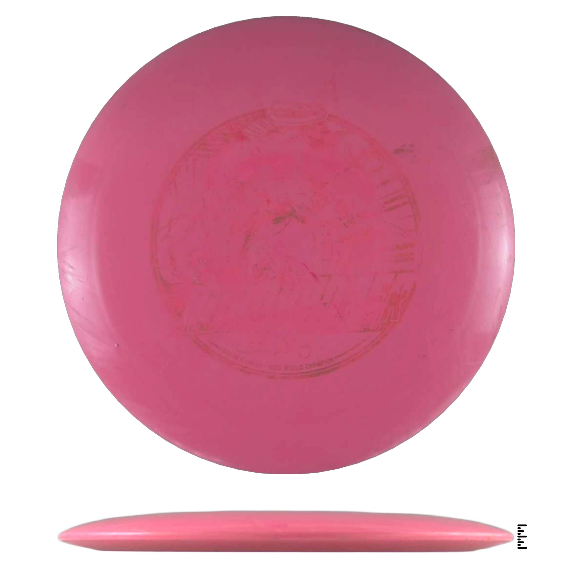 Pink disc golf disc
