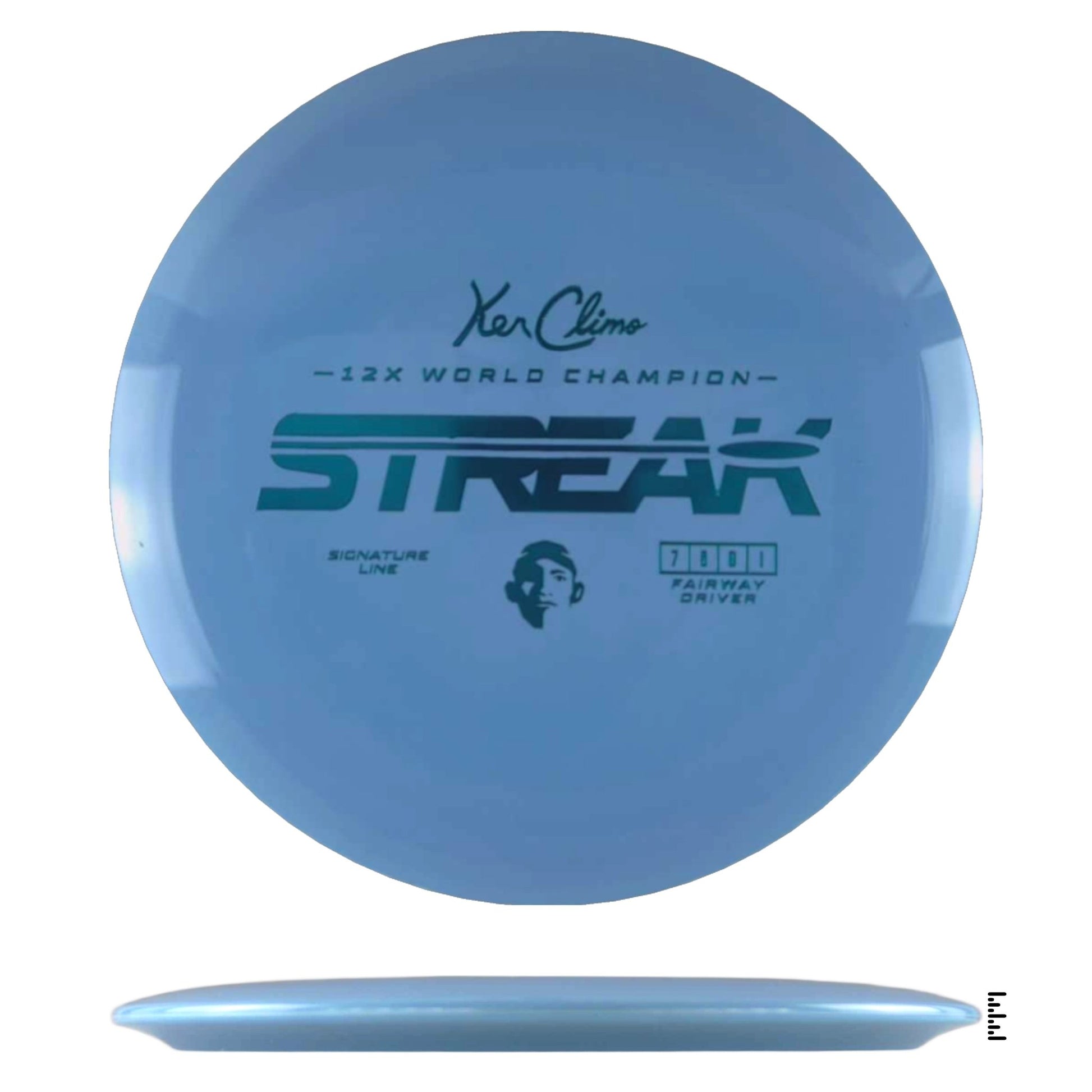 Climo Disc Golf Signature Line Streak - Light Blue - Powergrip USA