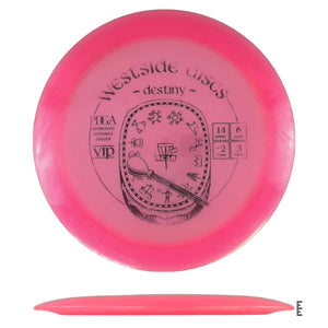 Westside Discs Destiny disc golf disc, pink, VIP plastic