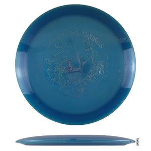 Blue Innova disc golf disc