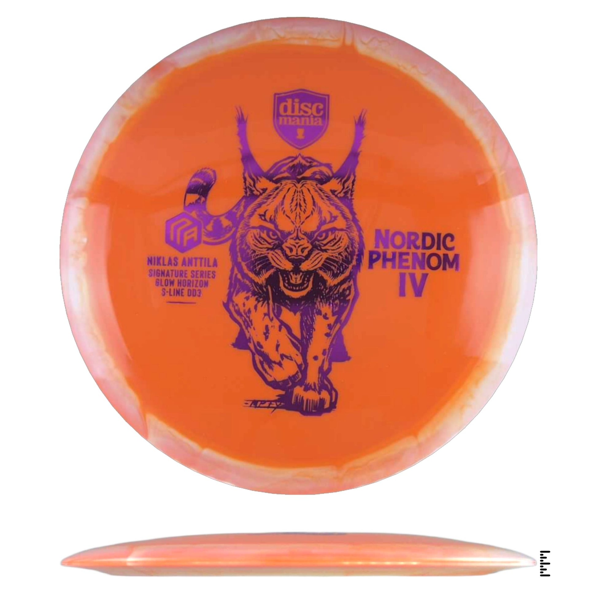 Discmania Glow Horizon S - Line DD3 Nordic Phenom 4 – Niklas Anttila Signature Series - Orange / White - Powergrip USA
