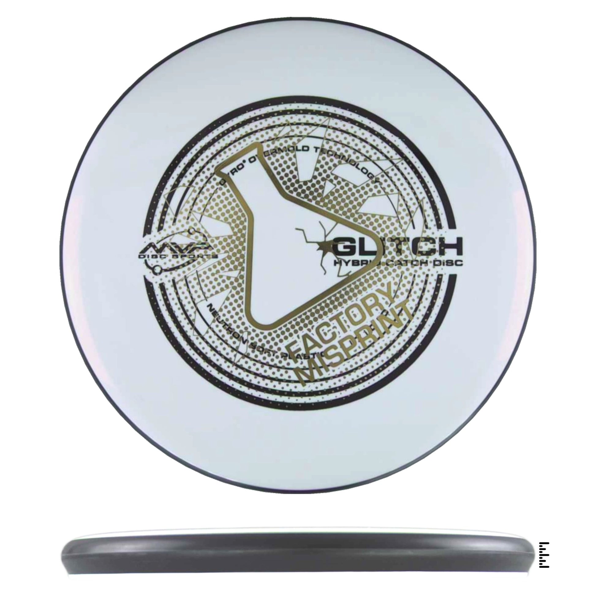 MVP Disc Sports Neutron Soft Glitch Factory Misprint - White - Powergrip USA