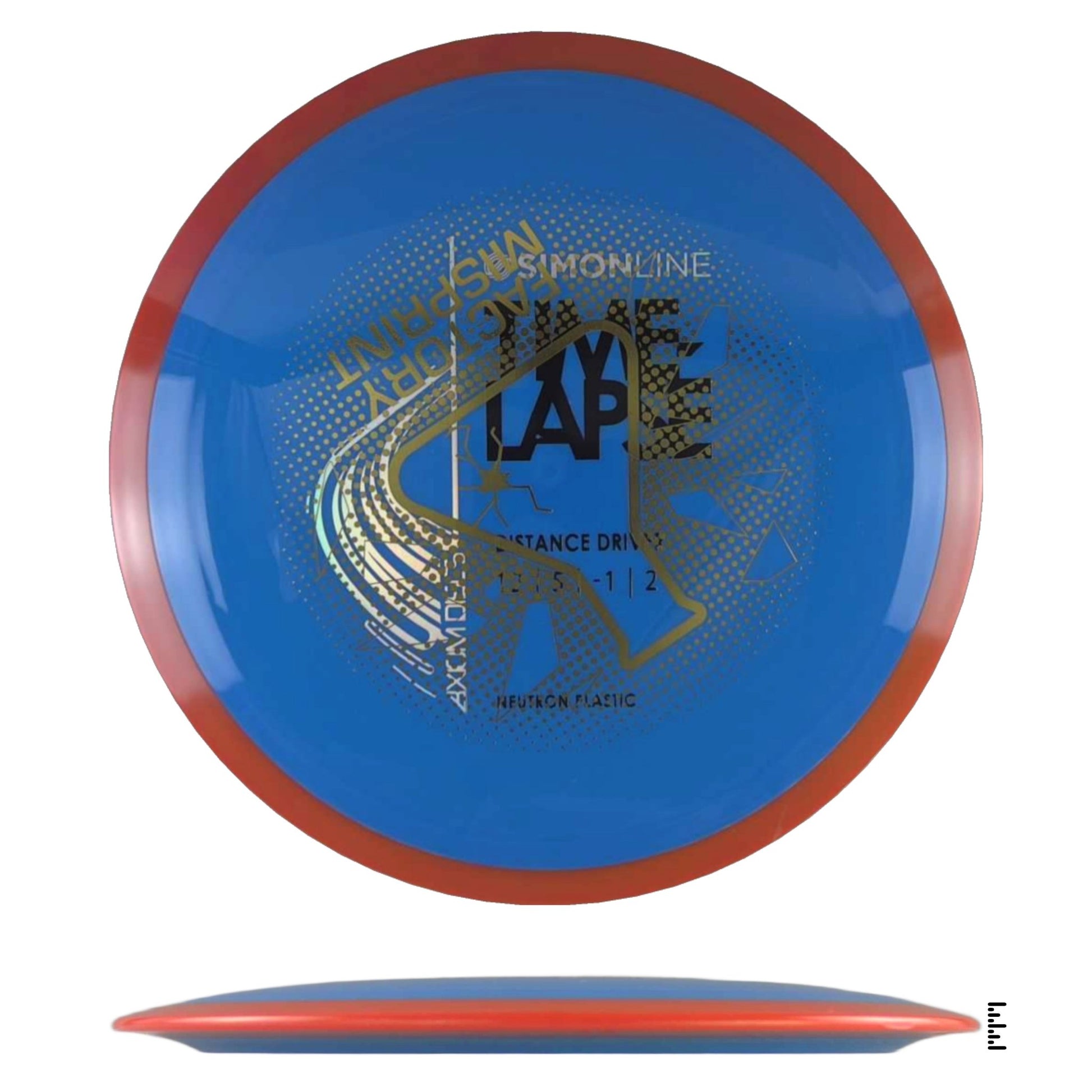 Axiom Discs Simon Line Neutron Time - Lapse Factory Misprint - Blue / Dark Orange - Powergrip USA