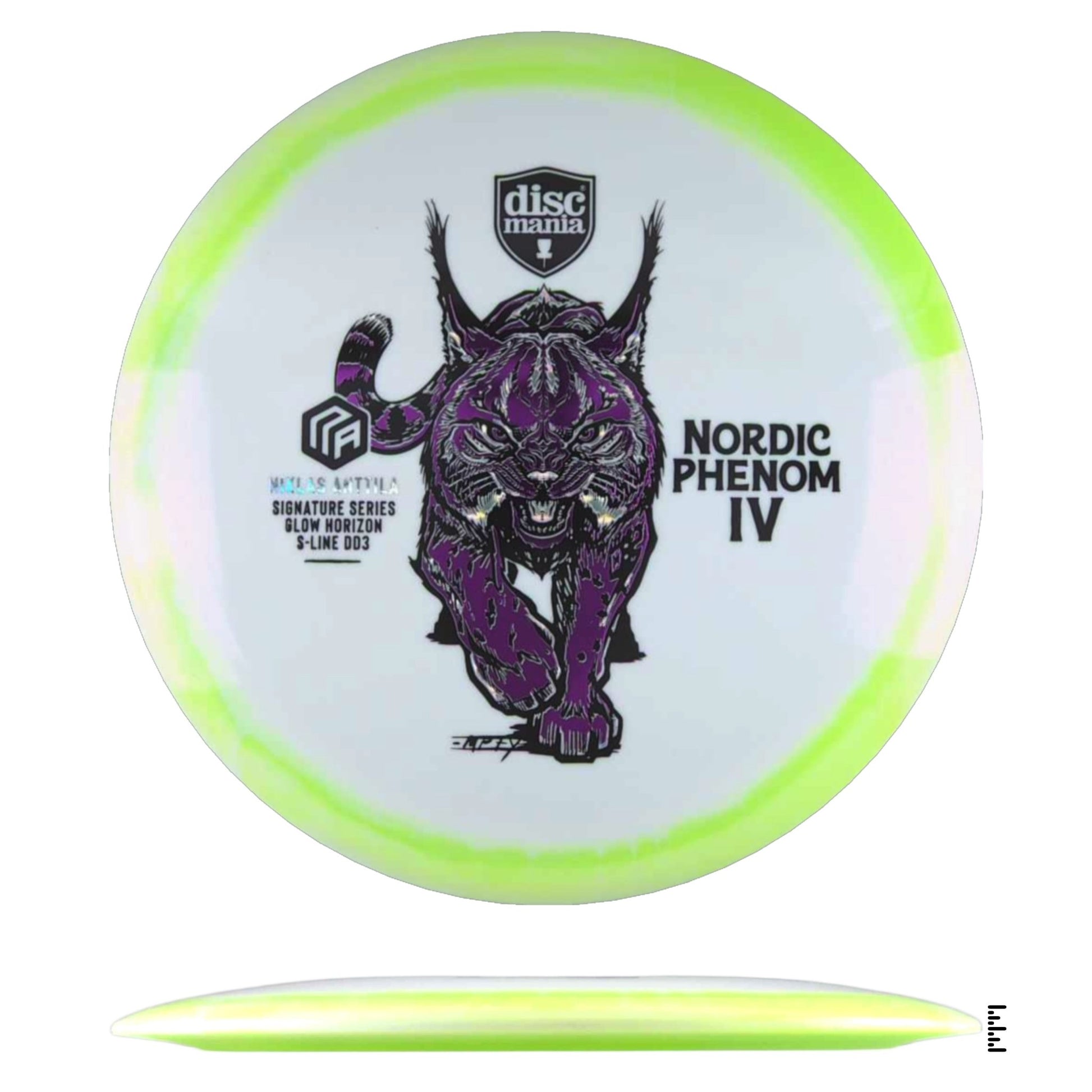 Discmania Glow Horizon S - Line DD3 Nordic Phenom 4 – Niklas Anttila Signature Series Triple Foil - White / Lime - Powergrip USA
