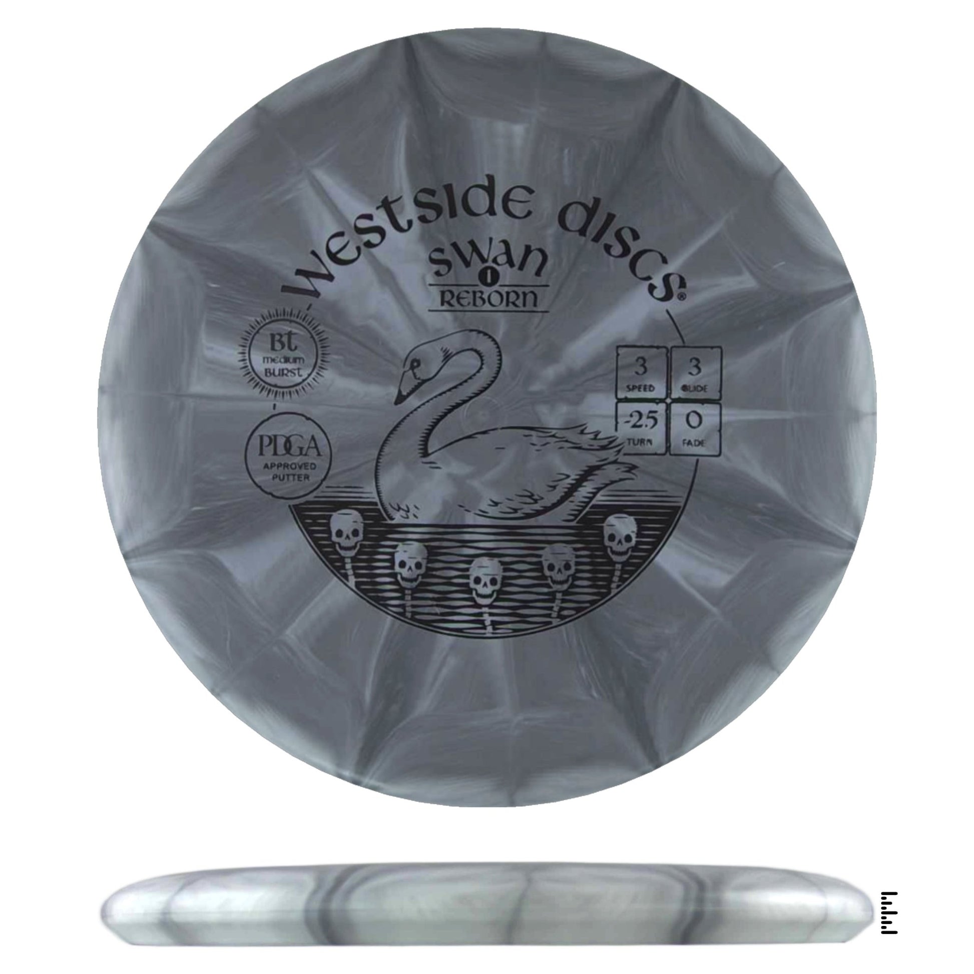 Westside Discs BT Medium Burst Swan 1 Reborn - Gray - Powergrip USA