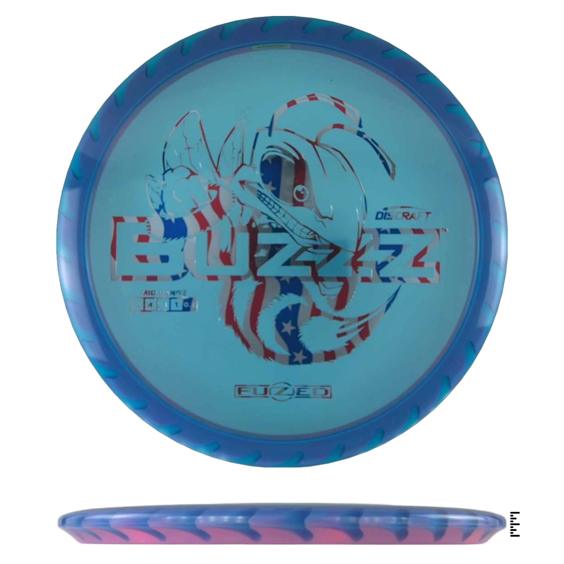 Discraft Fuzed Line Buzzz Saw Pattern (Buzzzsaw) - Blue / Magenta - Powergrip USA