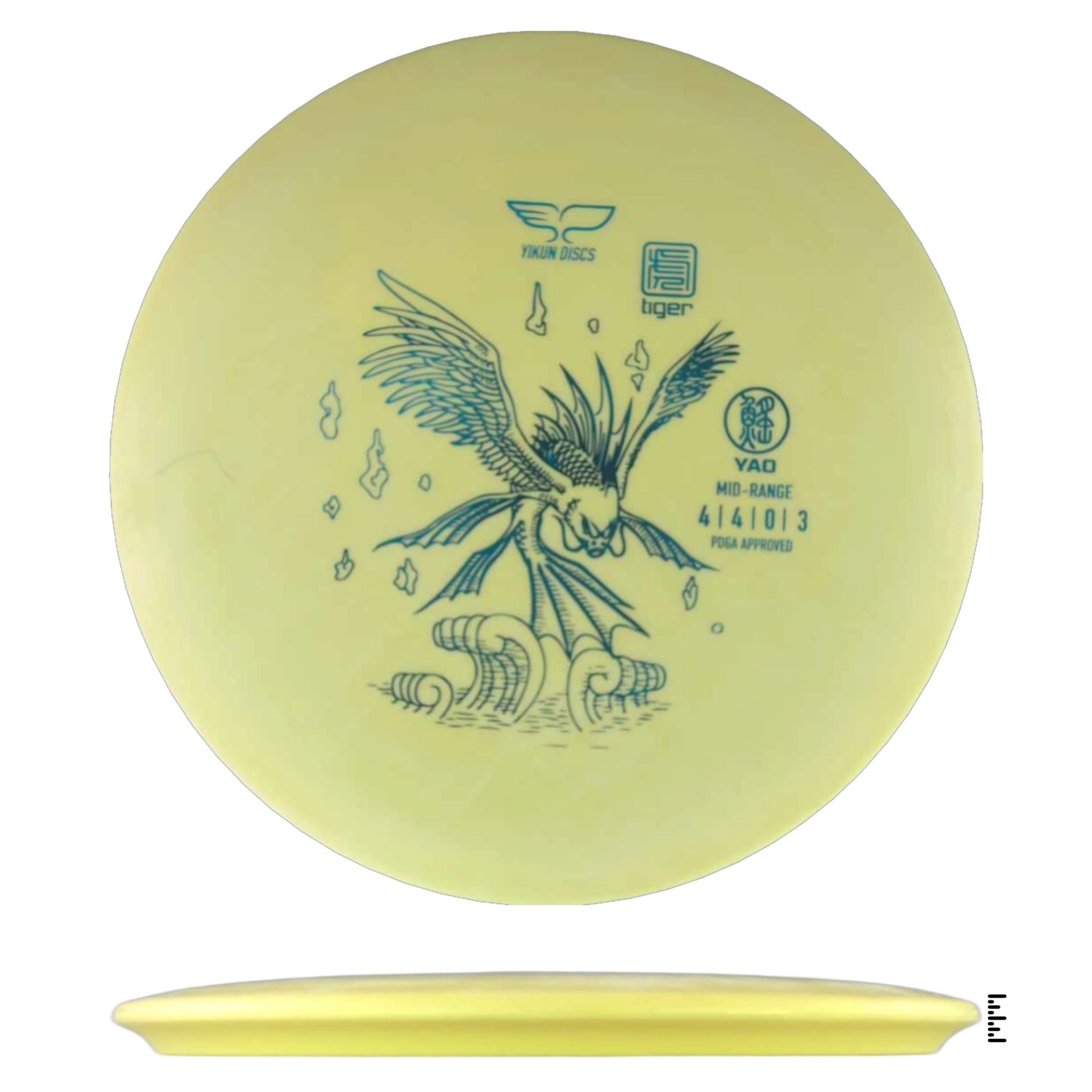 Yikun Discs Tiger Yao - Light Yellow - Powergrip USA