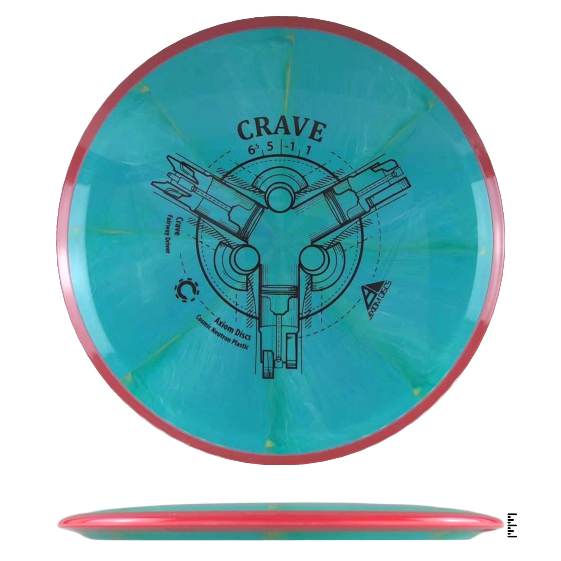 Axiom Discs Cosmic Neutron Crave - Turquoise / Red - Powergrip USA