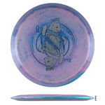 Disc golf disc with bear graphic, signature design.