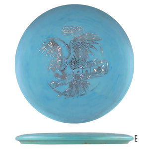 Light blue disc golf disc with eagle graphic.