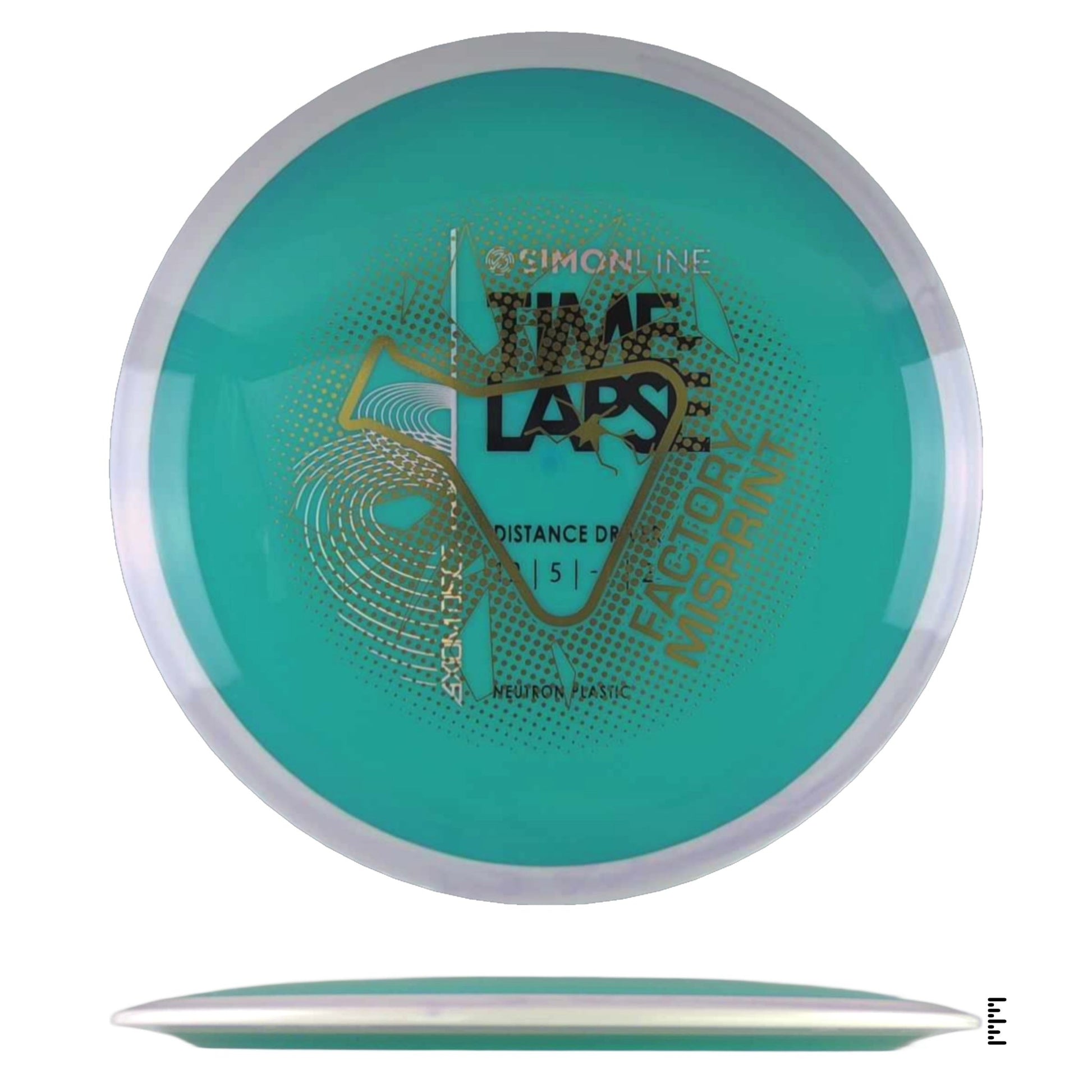 Axiom Discs Simon Line Neutron Time - Lapse Factory Misprint - Turquoise / Off - White - Powergrip USA