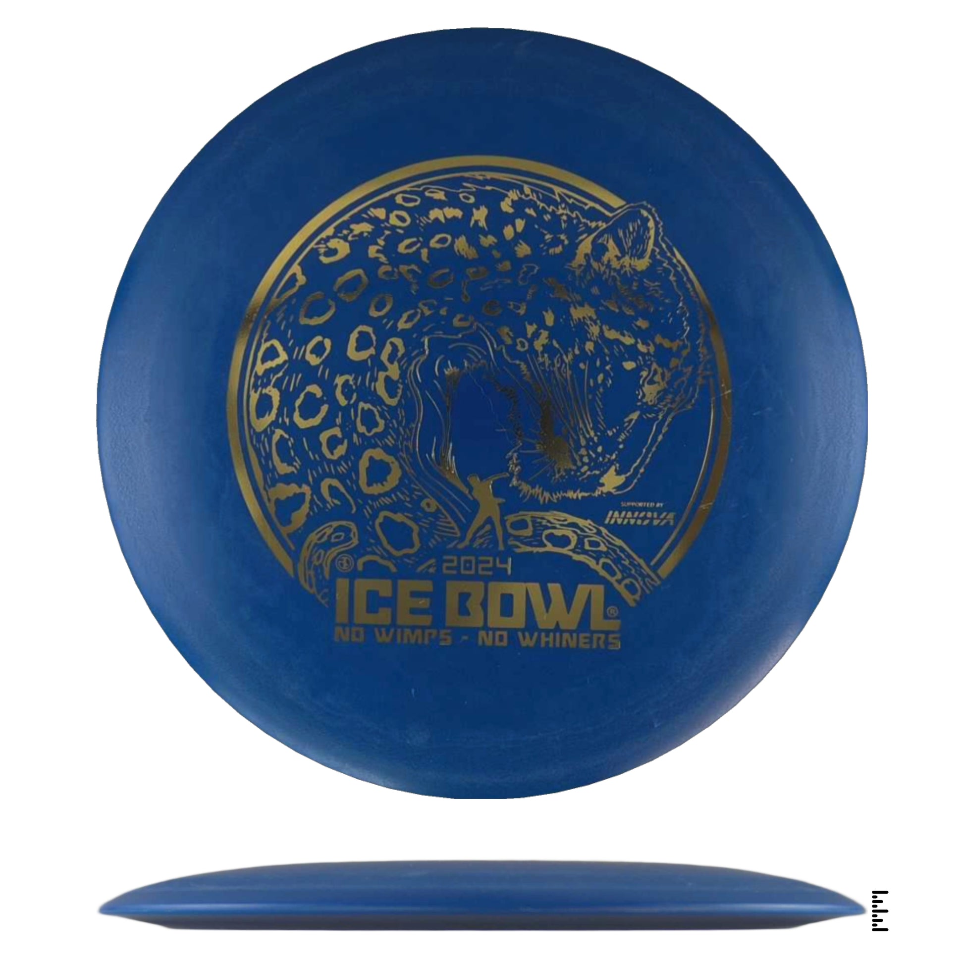 Blue Innova Ice Bowl disc with leopard design
