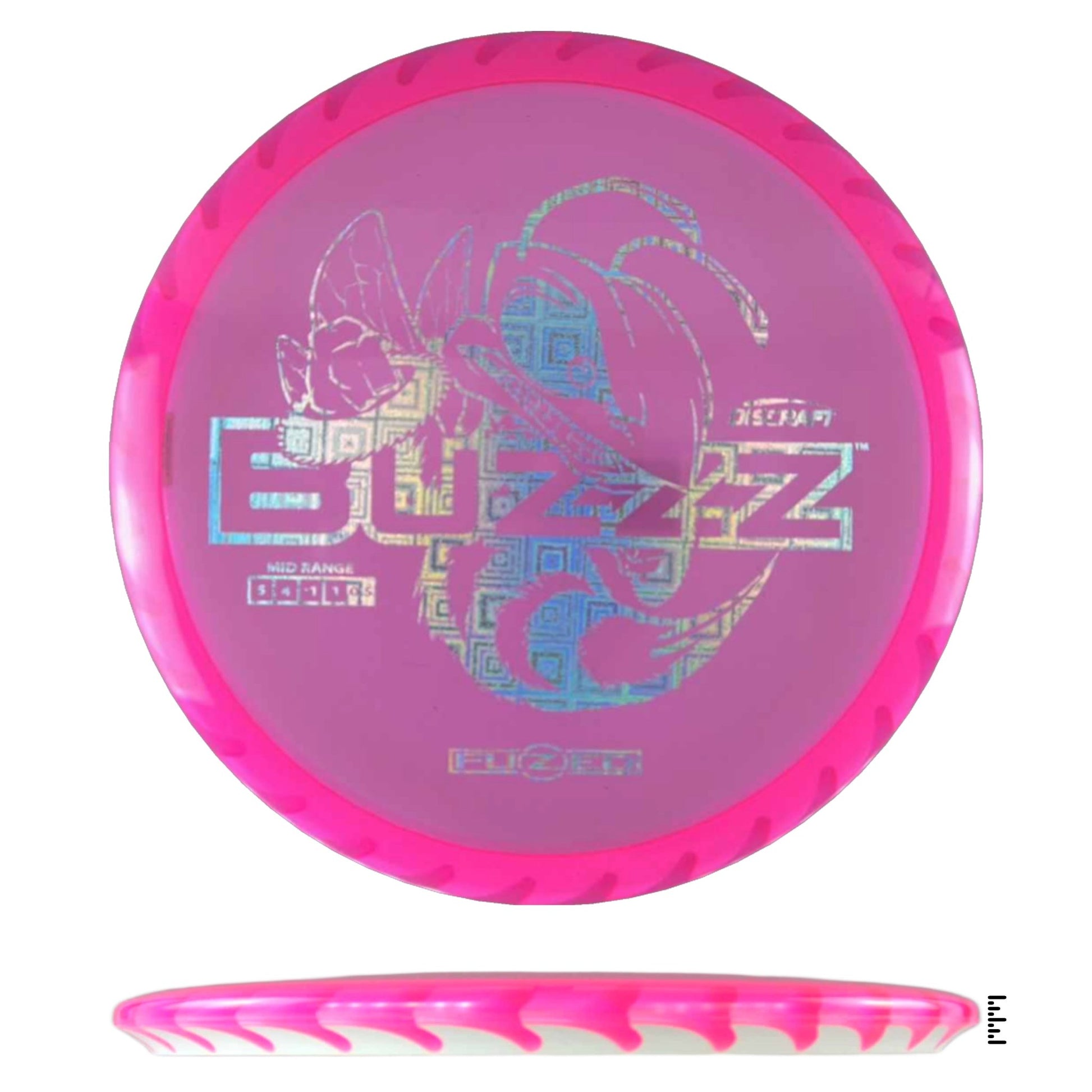 Discraft Fuzed Line Buzzz Saw Pattern (Buzzzsaw) - Pink / White - Powergrip USA