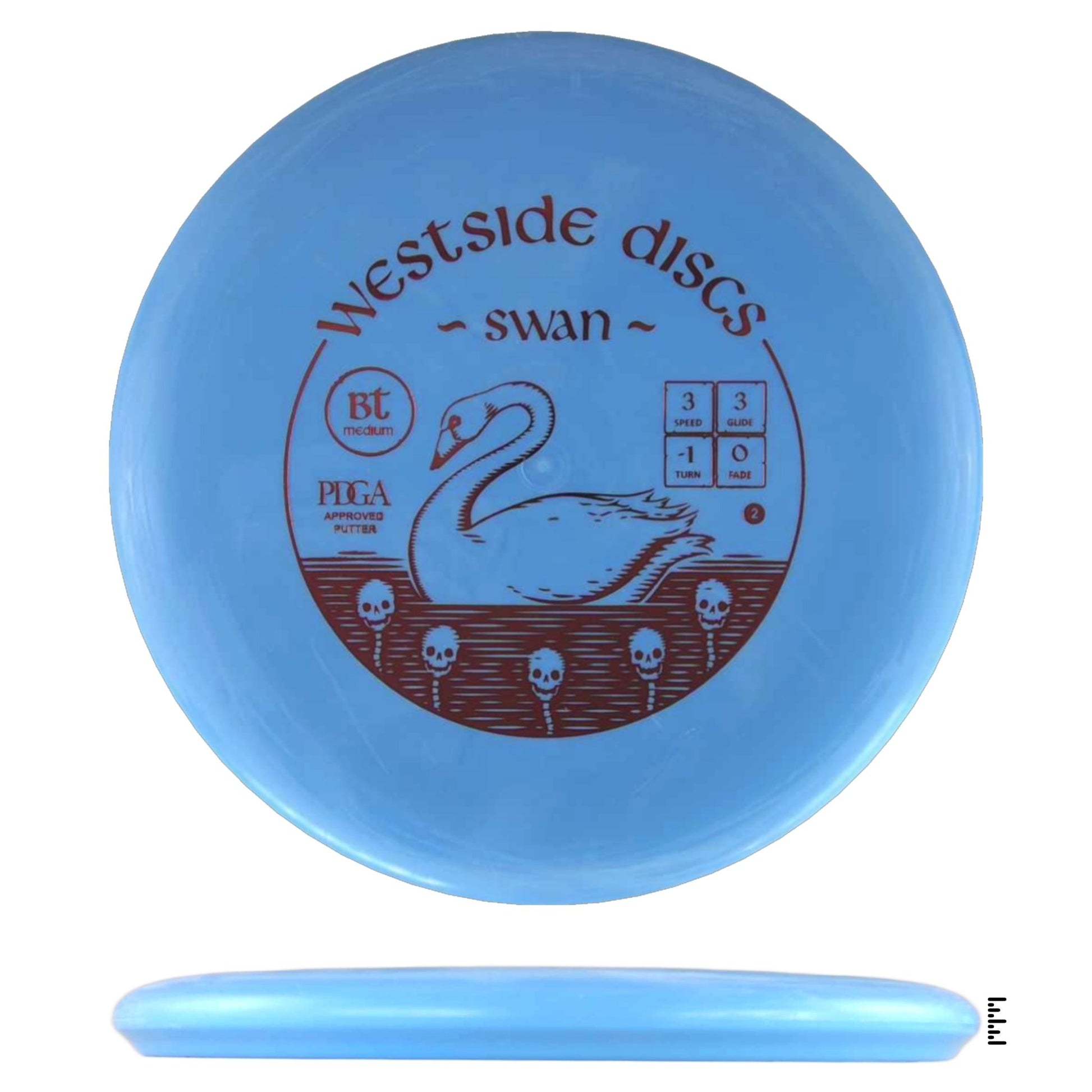 Westside Discs BT Medium Swan 2 - Sky Blue - Powergrip USA