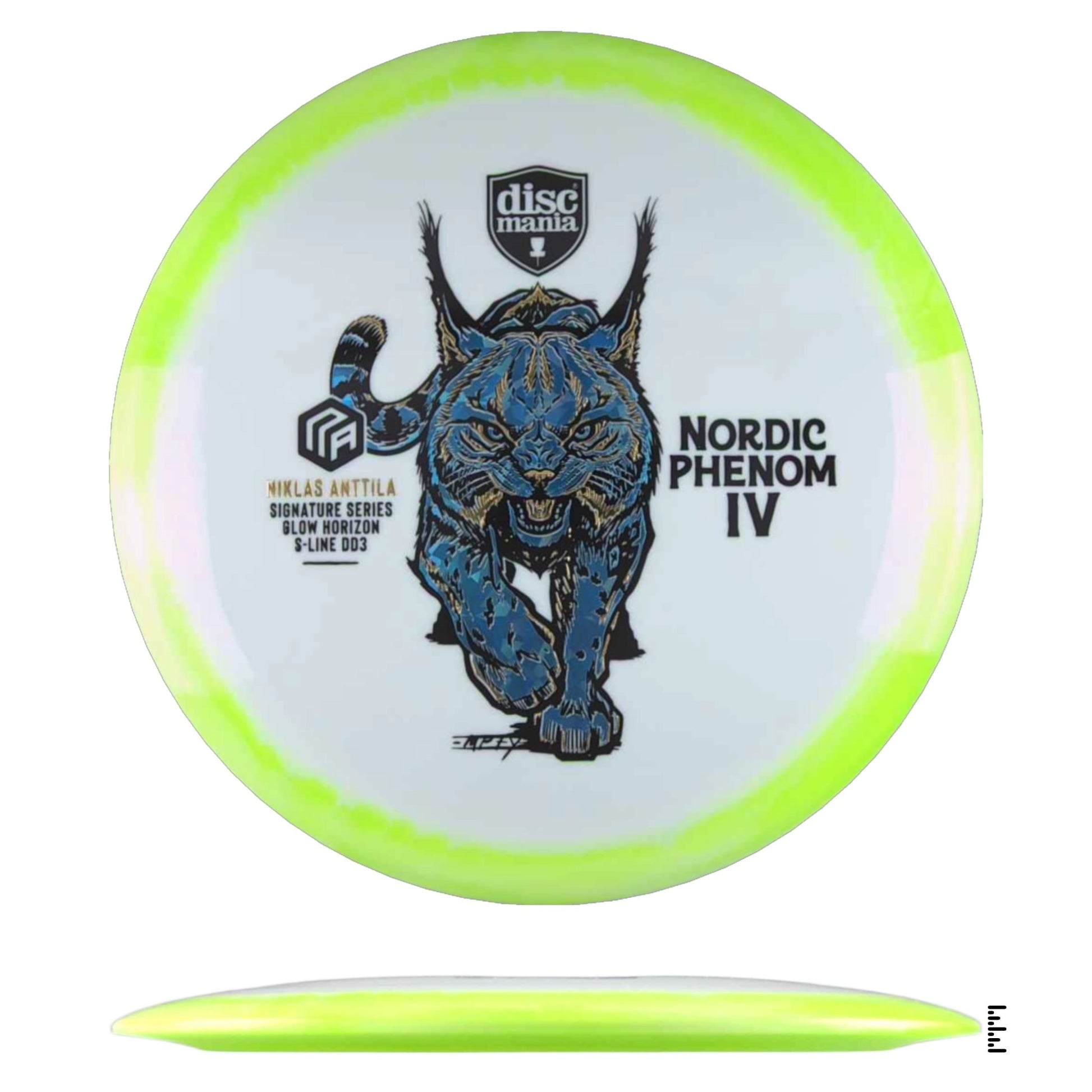 Discmania Glow Horizon S - Line DD3 Nordic Phenom 4 – Niklas Anttila Signature Series Triple Foil - White / Lime - Powergrip USA