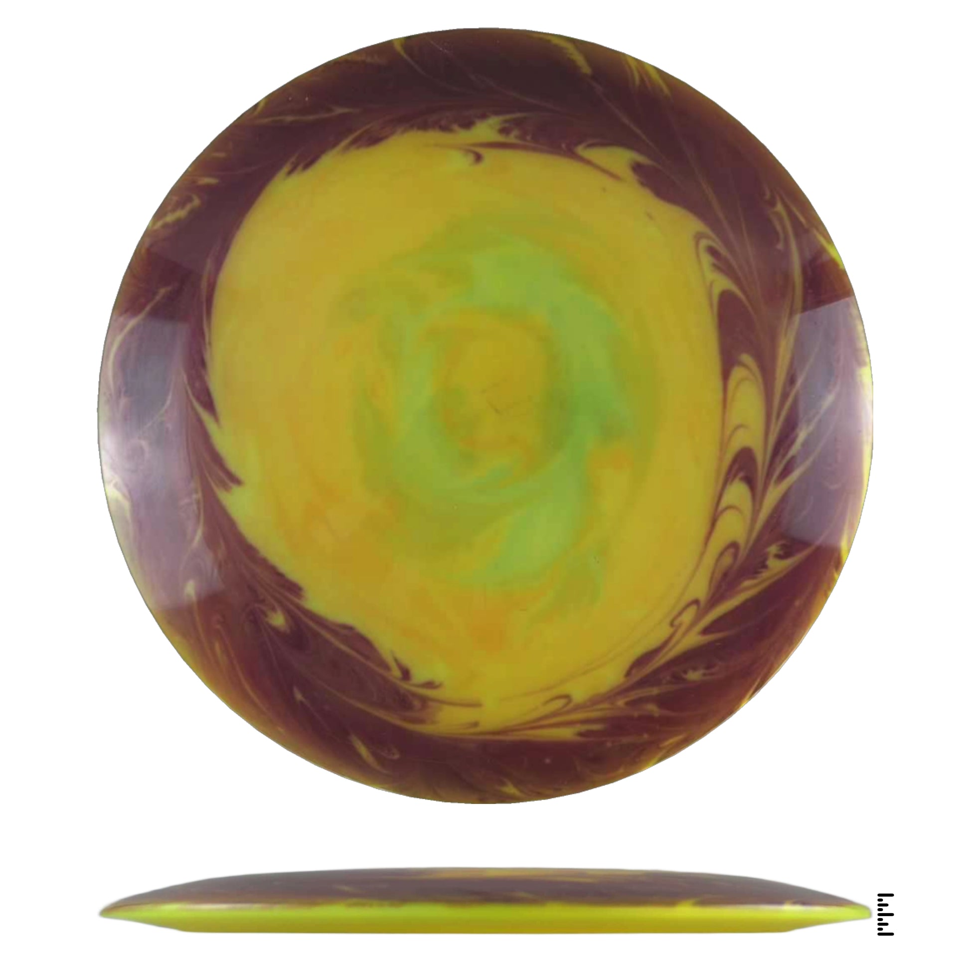 Yellow & Purple Swirl Disc Golf Disc