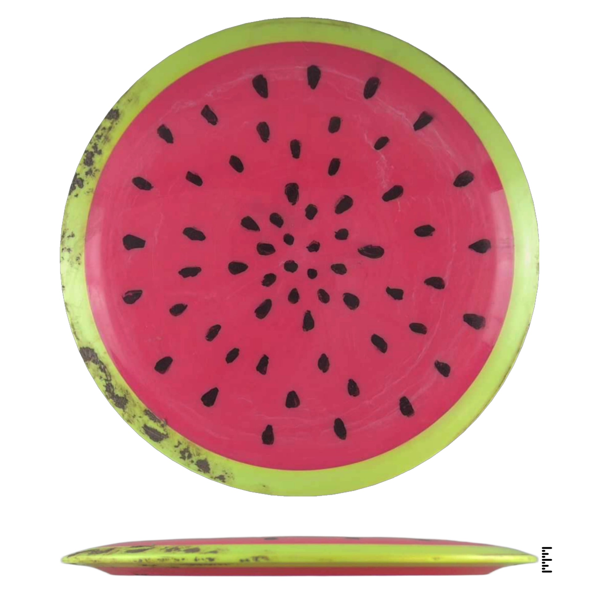 Watermelon disc golf disc