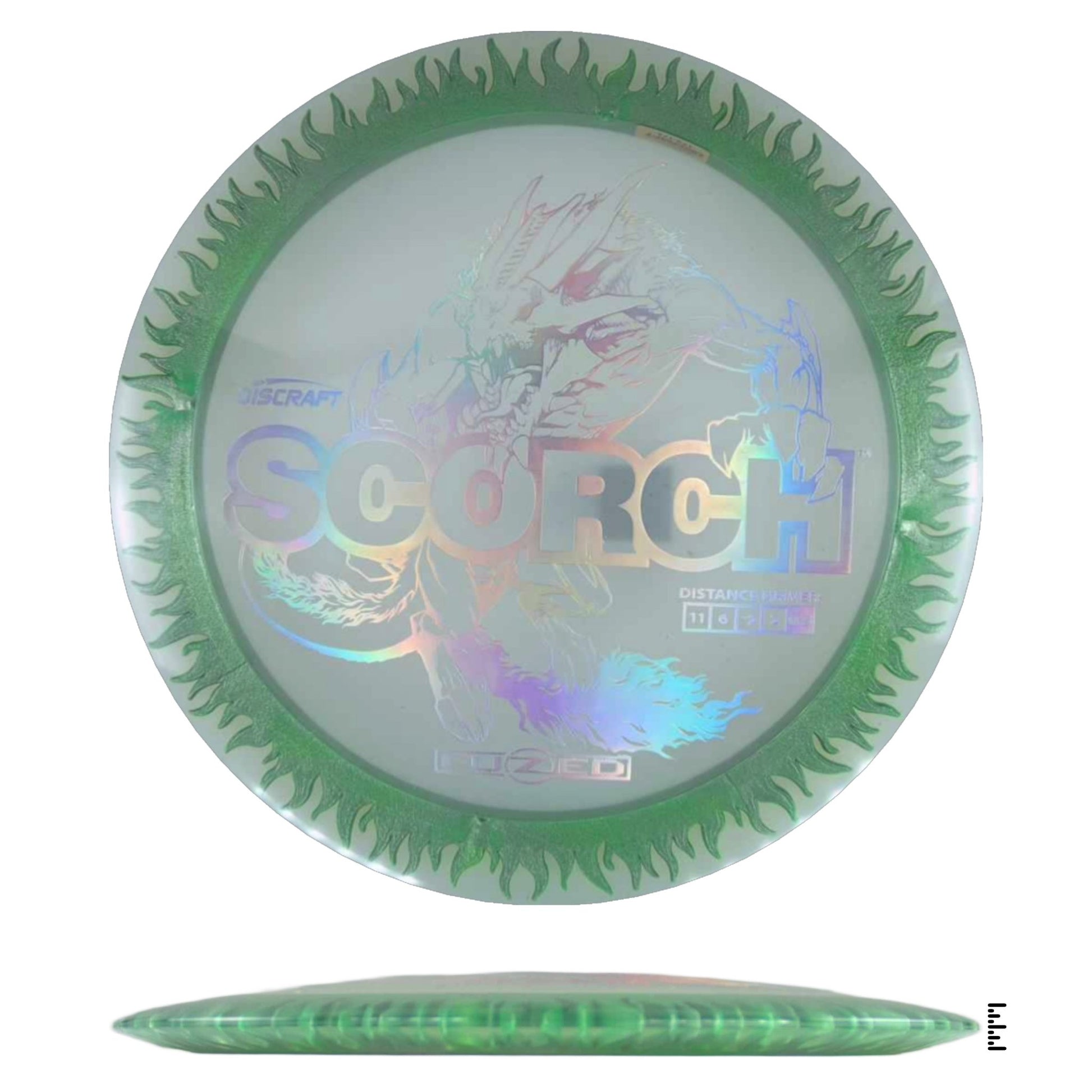 Discraft Fuzed Line Scorch - Clear / Green - Powergrip USA