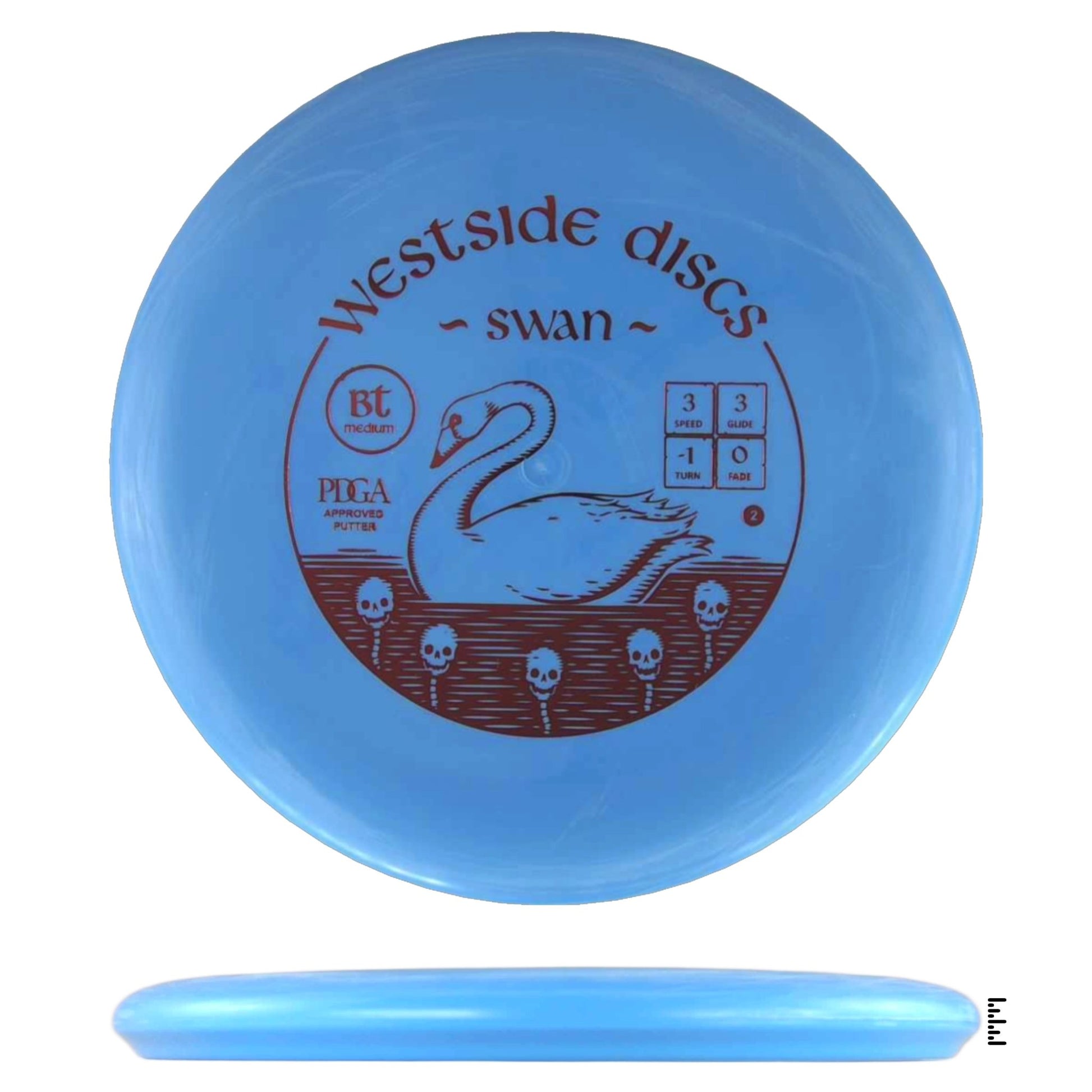Westside Discs BT Medium Swan 2 - Sky Blue - Powergrip USA