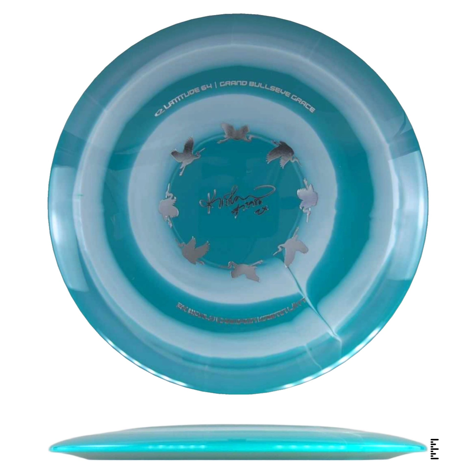 Latitude 64 Grand Bullseye Grace - Kristin Lätt Team Series 2025 - White / Teal - Powergrip USA