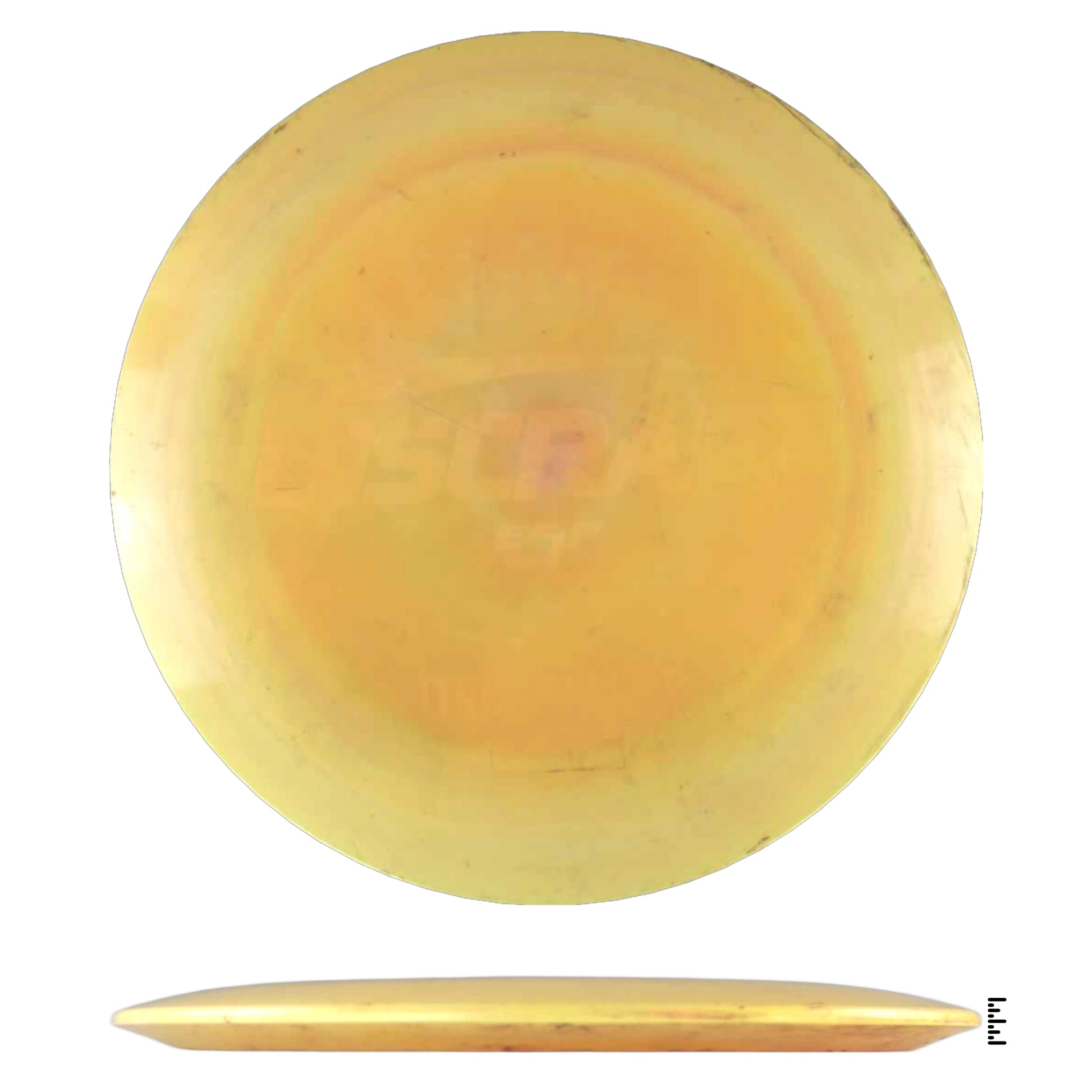 Yellow disc golf disc - 51ff6400-11de-4152-950a-23a9a660a643