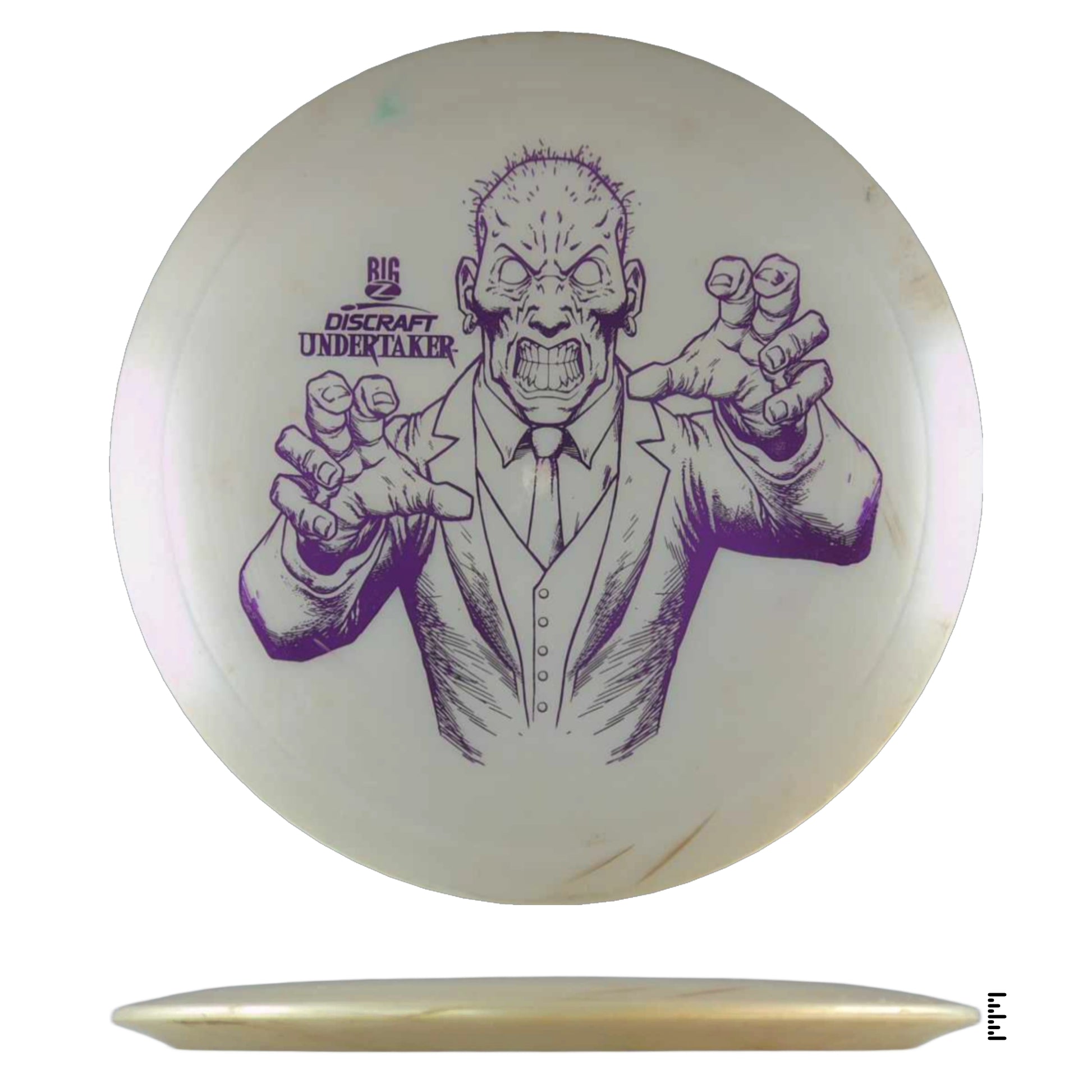 Discraft Undertaker disc golf disc with zombie graphic