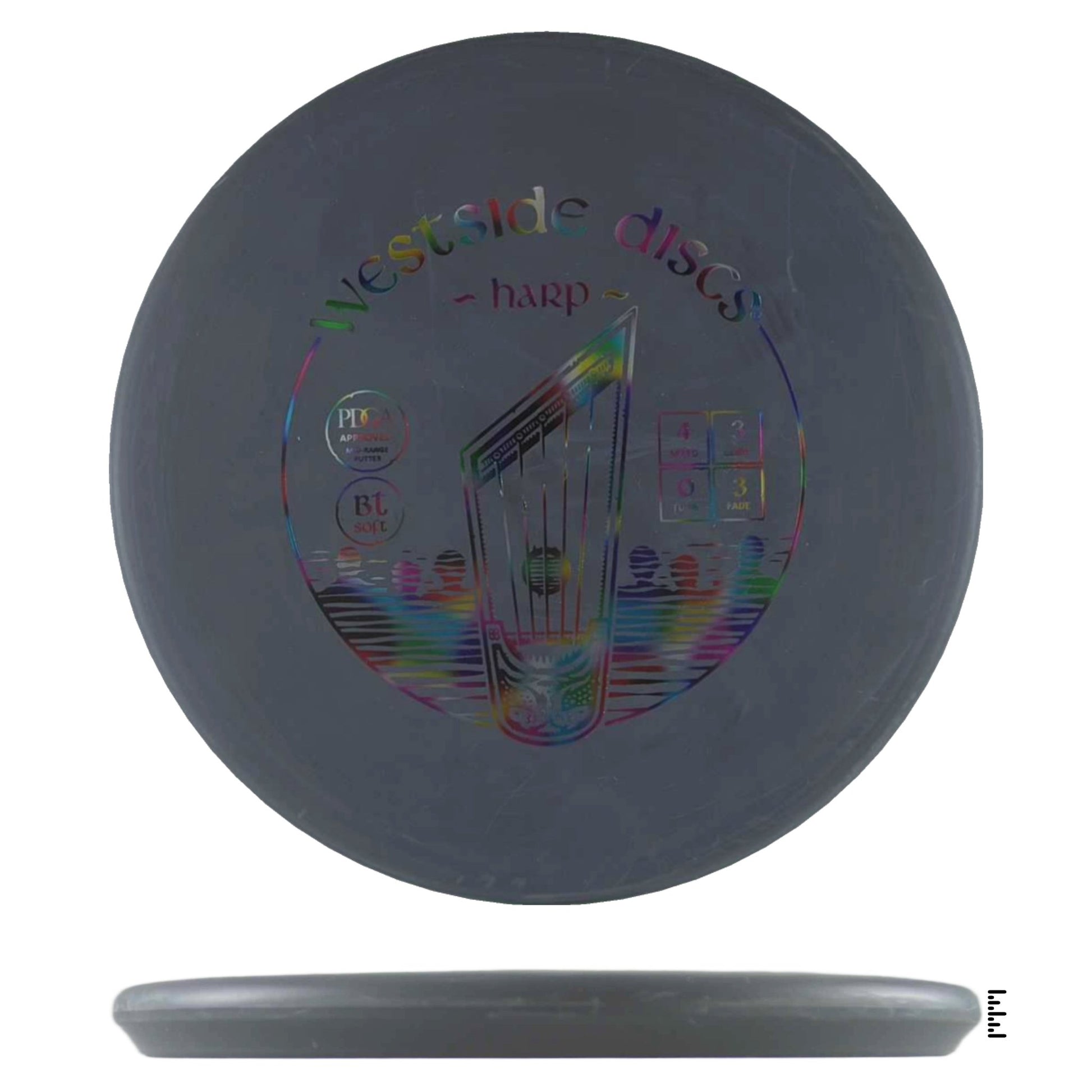 Westside Discs BT Soft Harp - Dark Gray - Powergrip USA