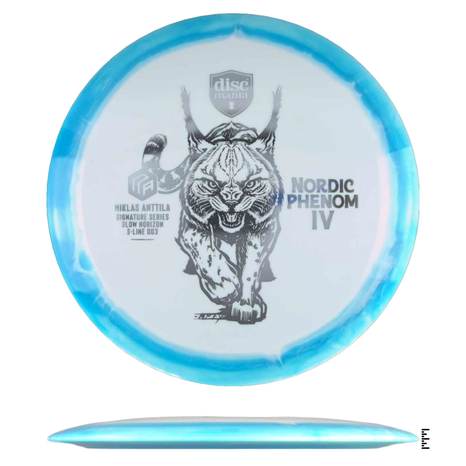 Discmania Glow Horizon S - Line DD3 Nordic Phenom 4 – Niklas Anttila Signature Series - White / Blue - Powergrip USA