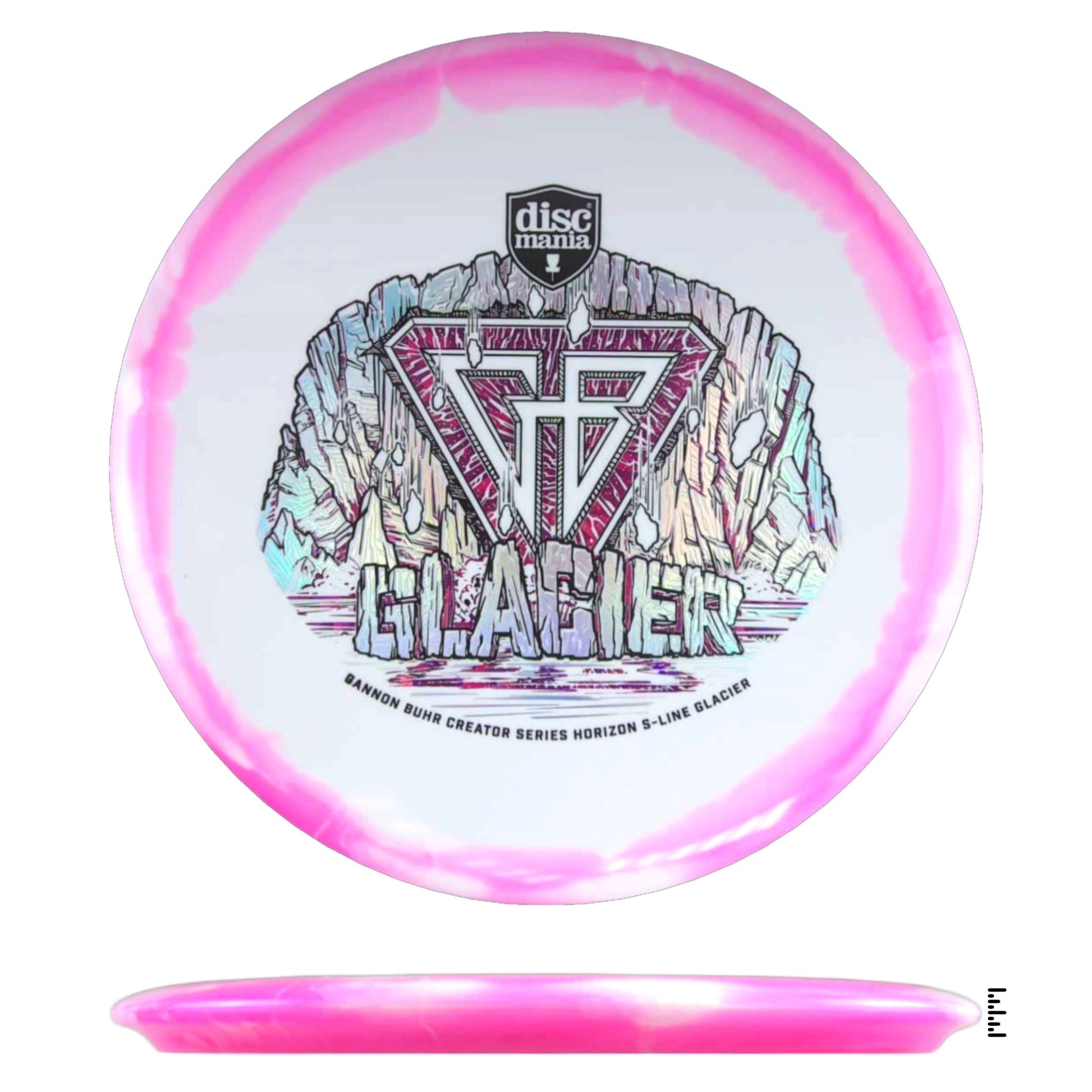 Discmania Horizon S - Line Glacier Gannon Buhr Creator Series Triple Foil - White / Pink - Powergrip USA