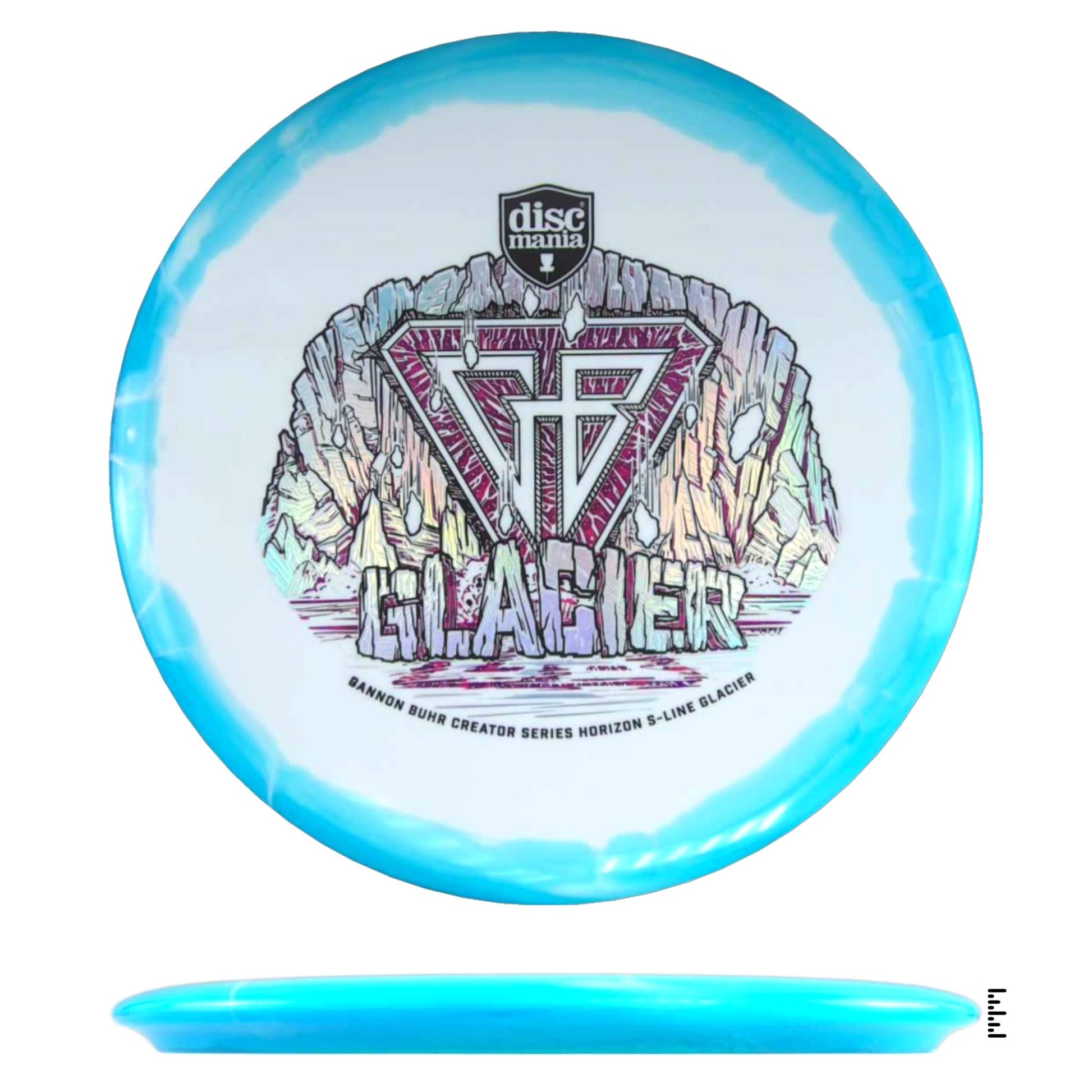 Discmania Horizon S - Line Glacier Gannon Buhr Creator Series Triple Foil - White / Blue - Powergrip USA