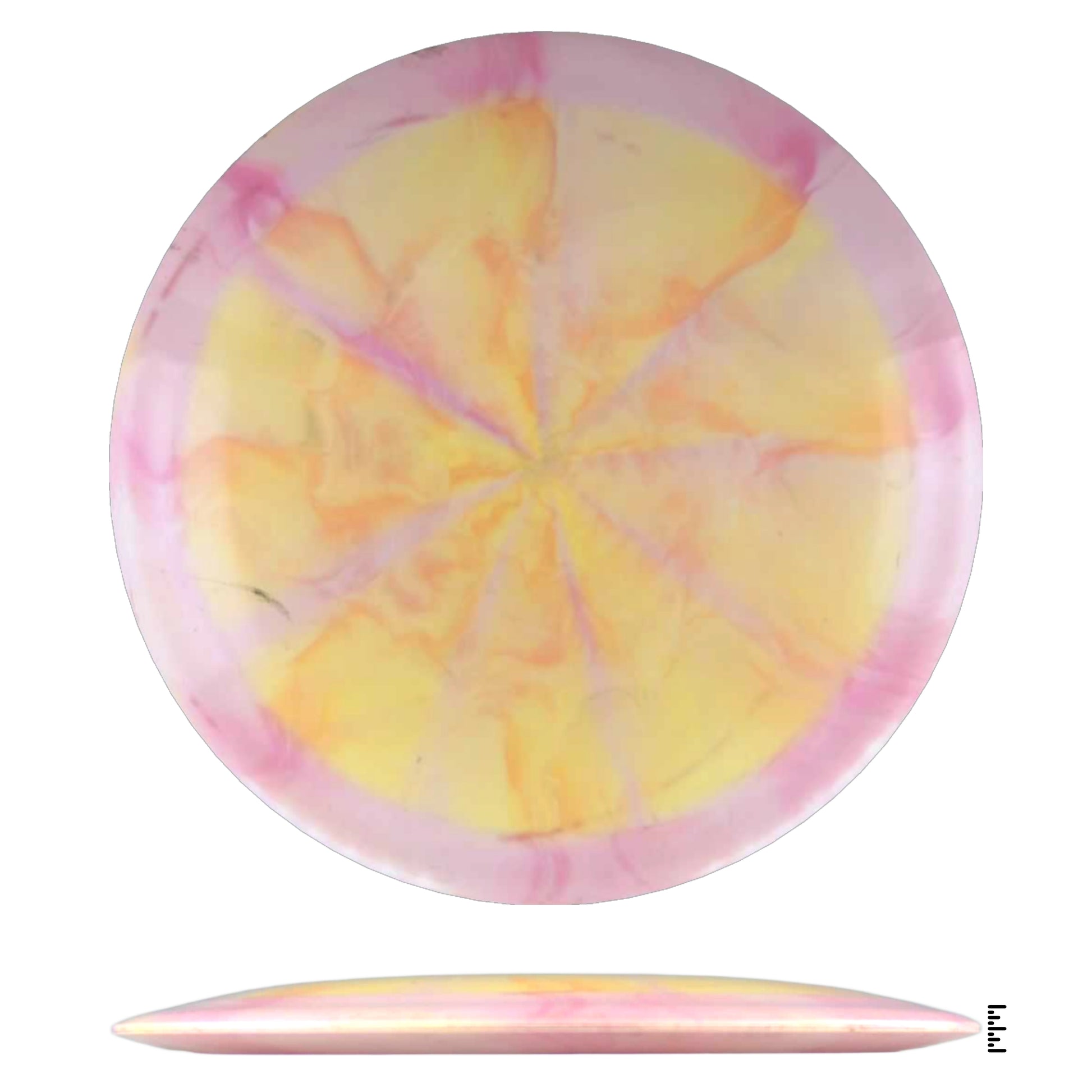 Pink & yellow disc golf disc 602c171a-5e77