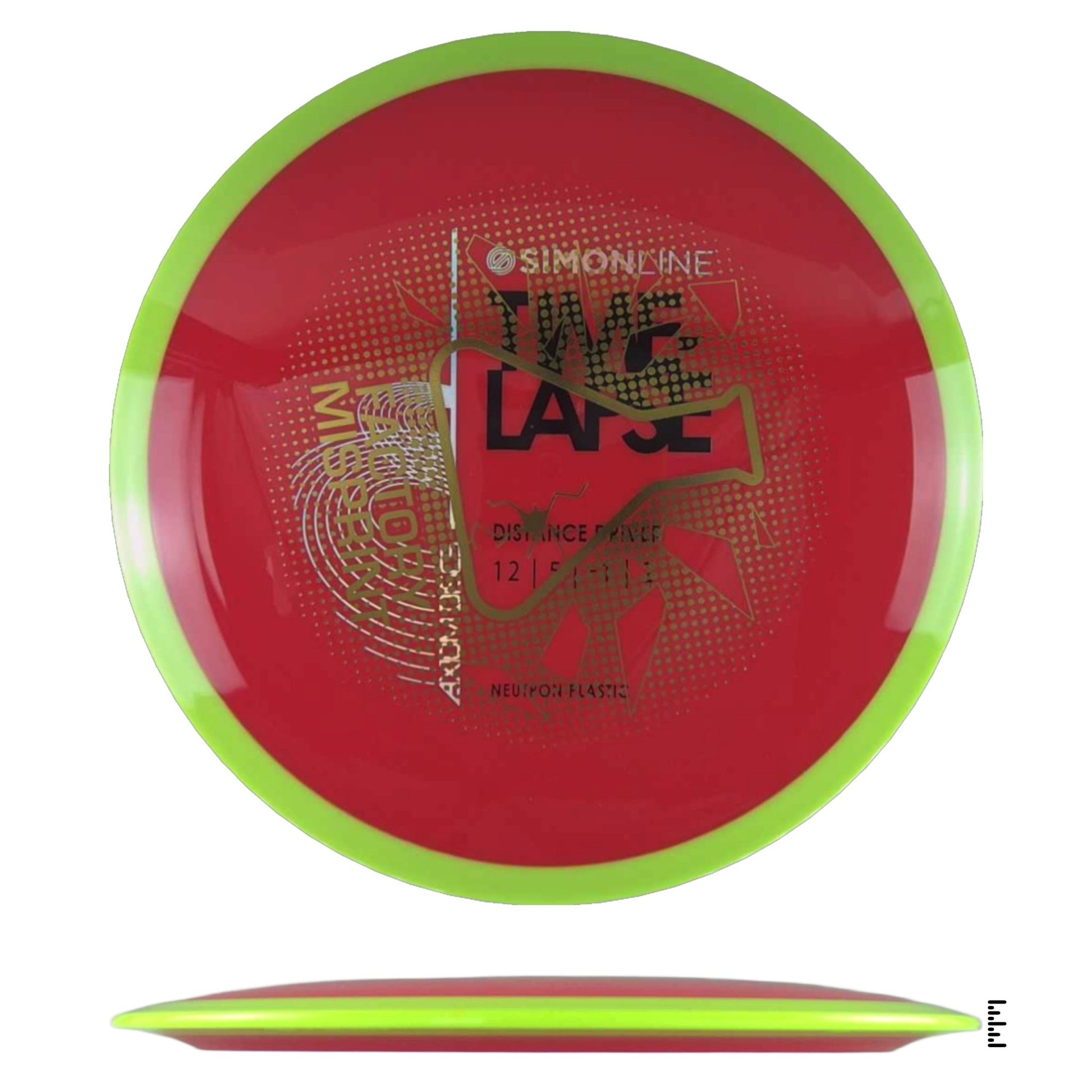 Axiom Discs Simon Line Neutron Time - Lapse Factory Misprint - Red / Fluorescent Yellow - Powergrip USA