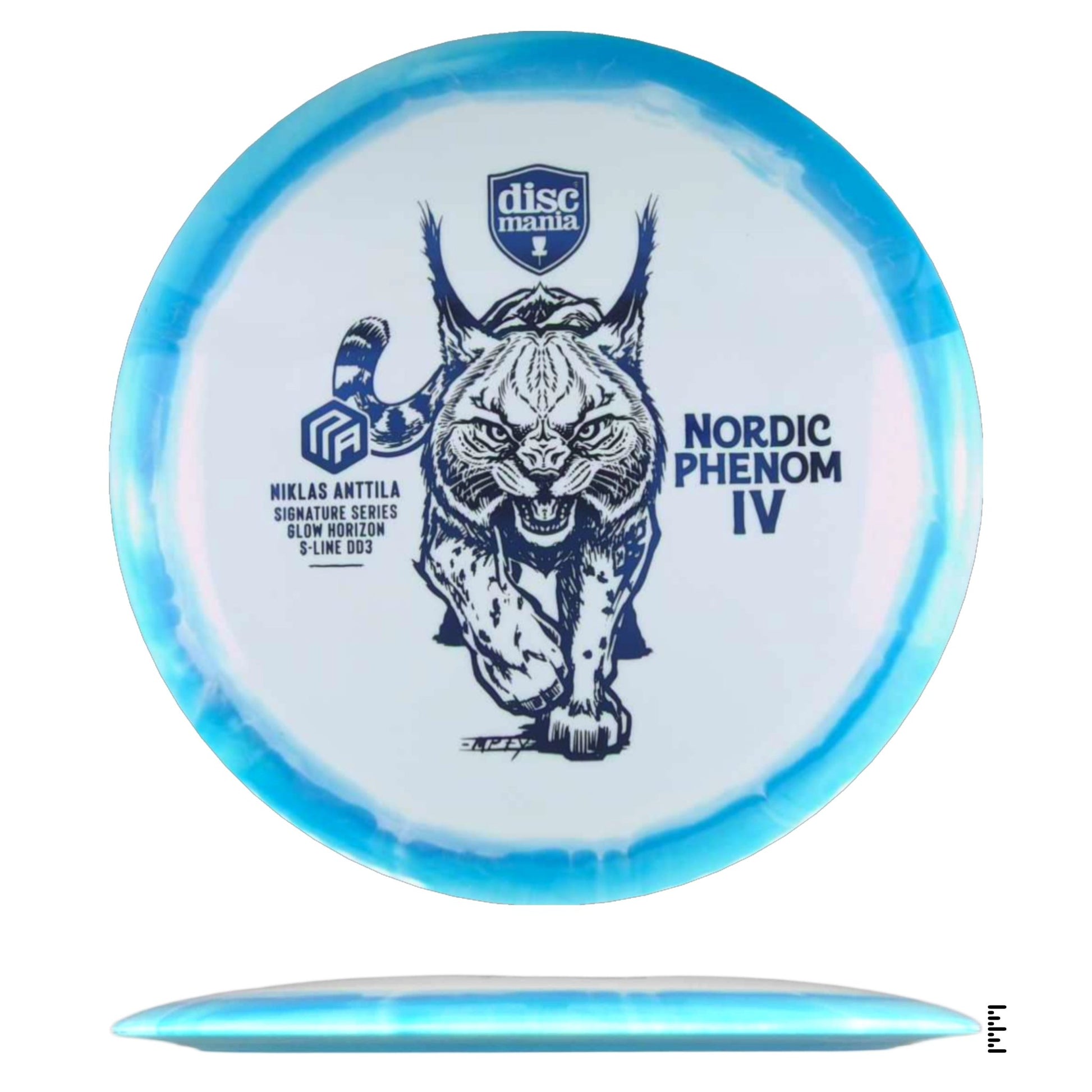 Discmania Glow Horizon S - Line DD3 Nordic Phenom 4 – Niklas Anttila Signature Series - White / Blue - Powergrip USA