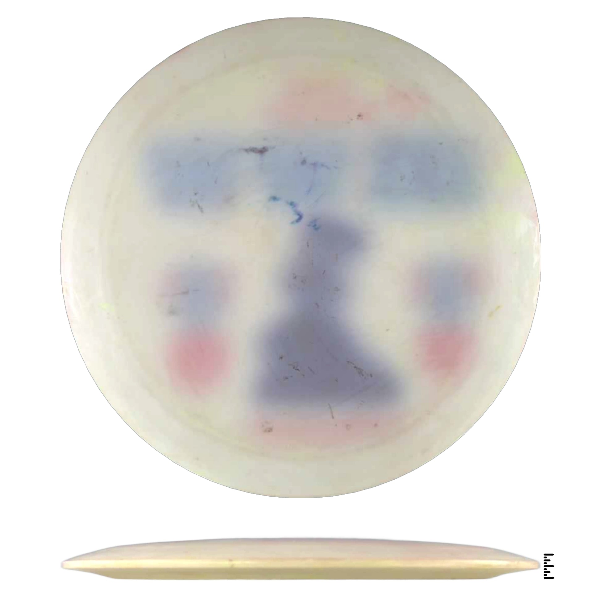 Disc golf disc with faded design