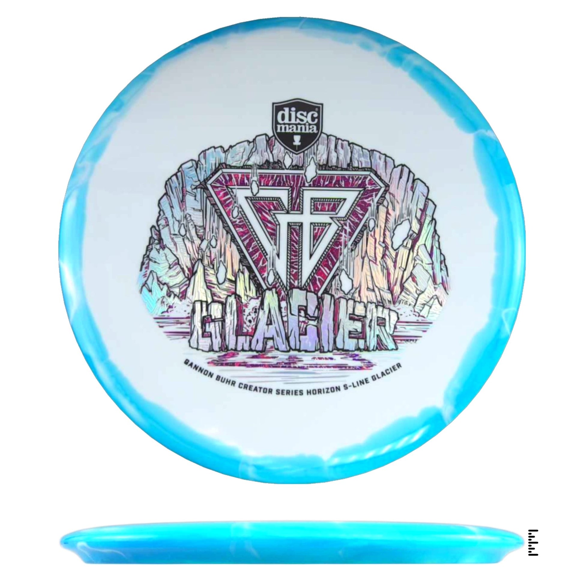 Discmania Horizon S - Line Glacier Gannon Buhr Creator Series Triple Foil - White / Blue - Powergrip USA