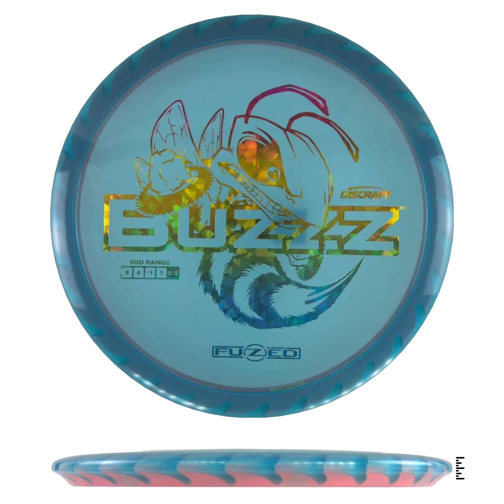 Discraft Fuzed Line Buzzz Saw Pattern (Buzzzsaw) - Blue / Salmon - Powergrip USA