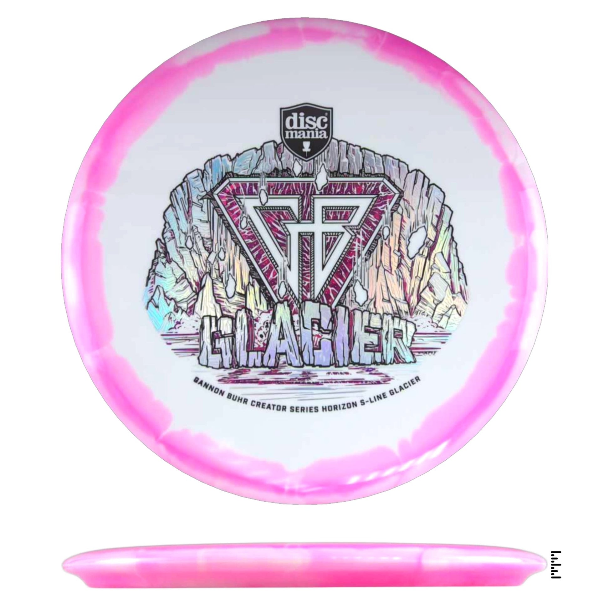 Discmania Horizon S - Line Glacier Gannon Buhr Creator Series Triple Foil - White / Pink - Powergrip USA