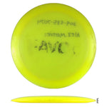 Yellow AVC disc golf disc