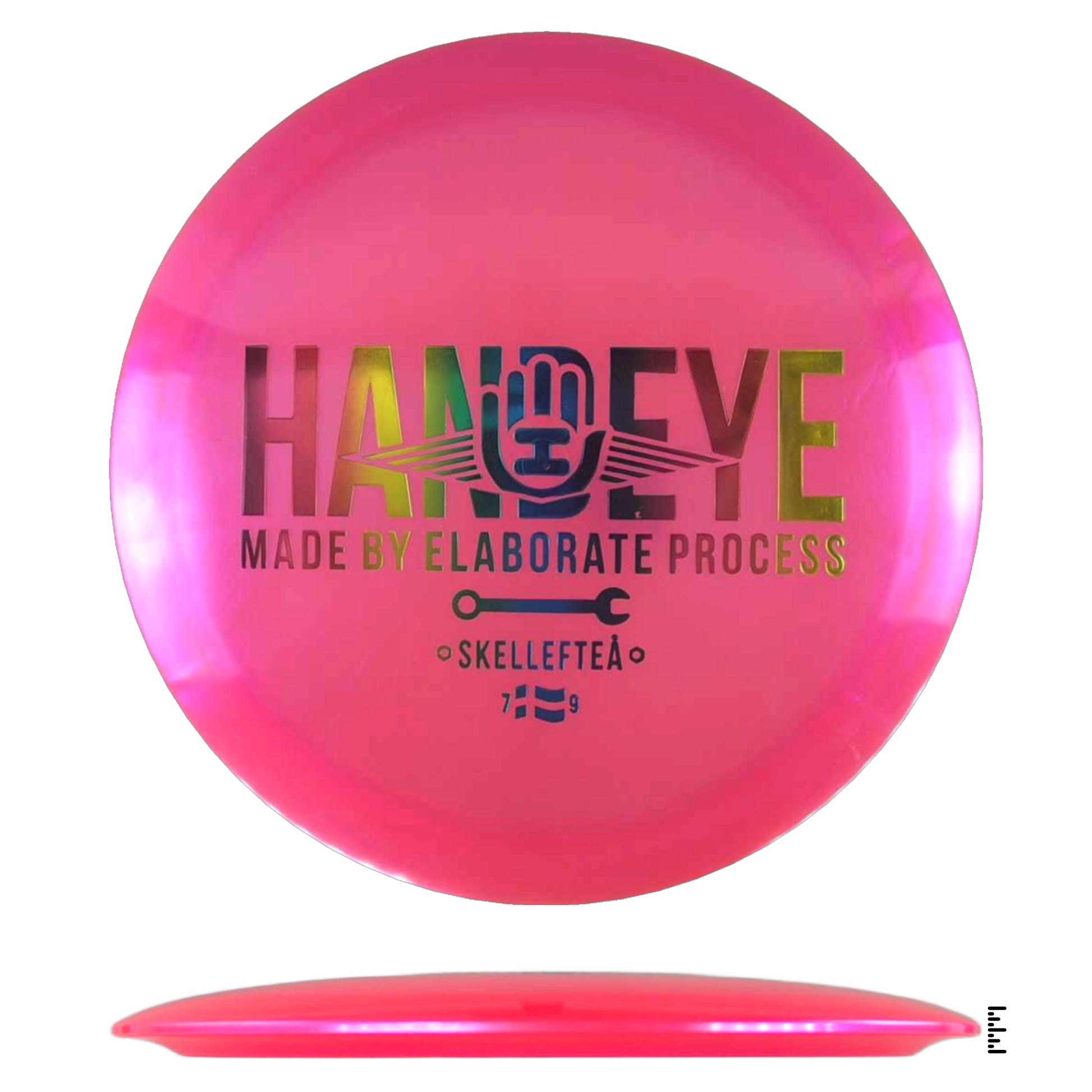 Pink Handeye disc golf disc