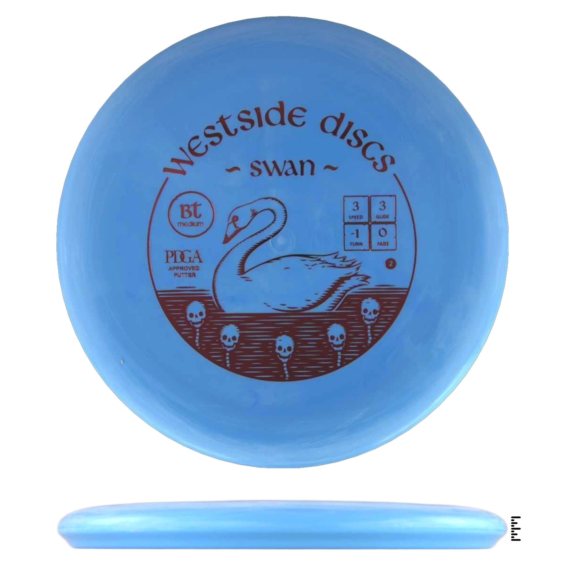 Westside Discs BT Medium Swan 2 - Sky Blue - Powergrip USA