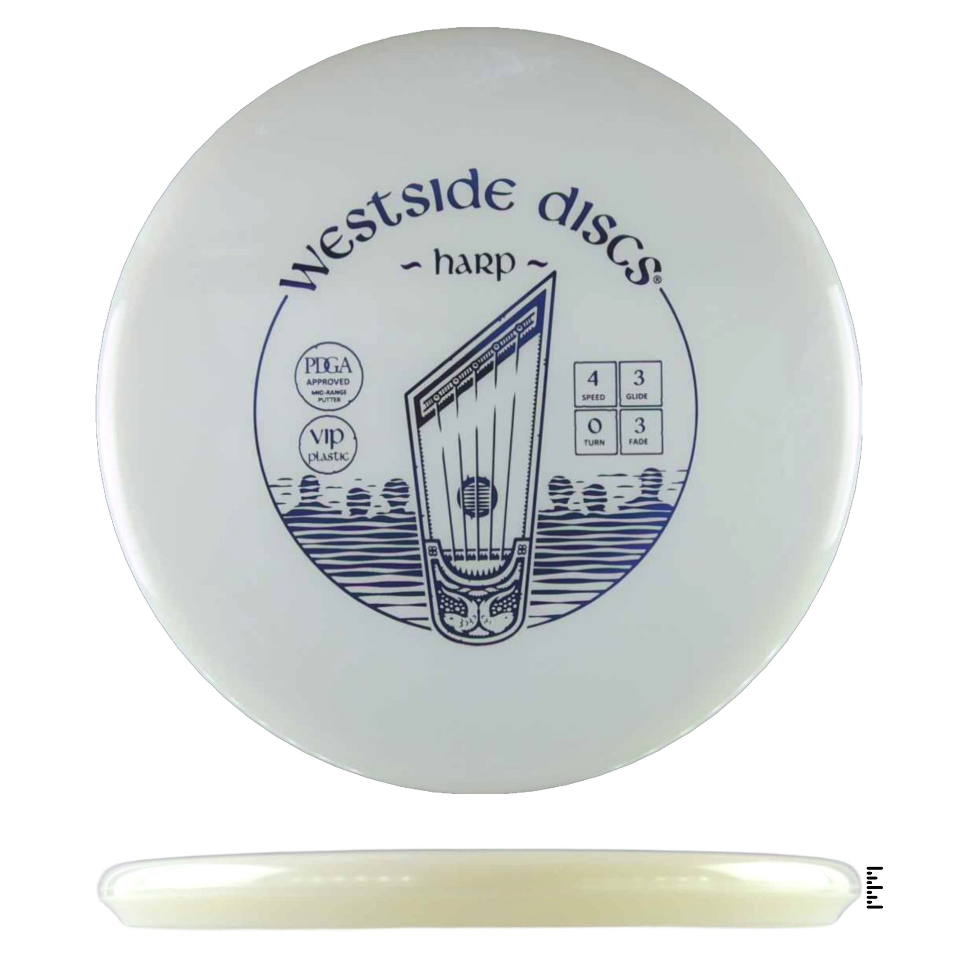 Westside Discs VIP Harp - White - Powergrip USA