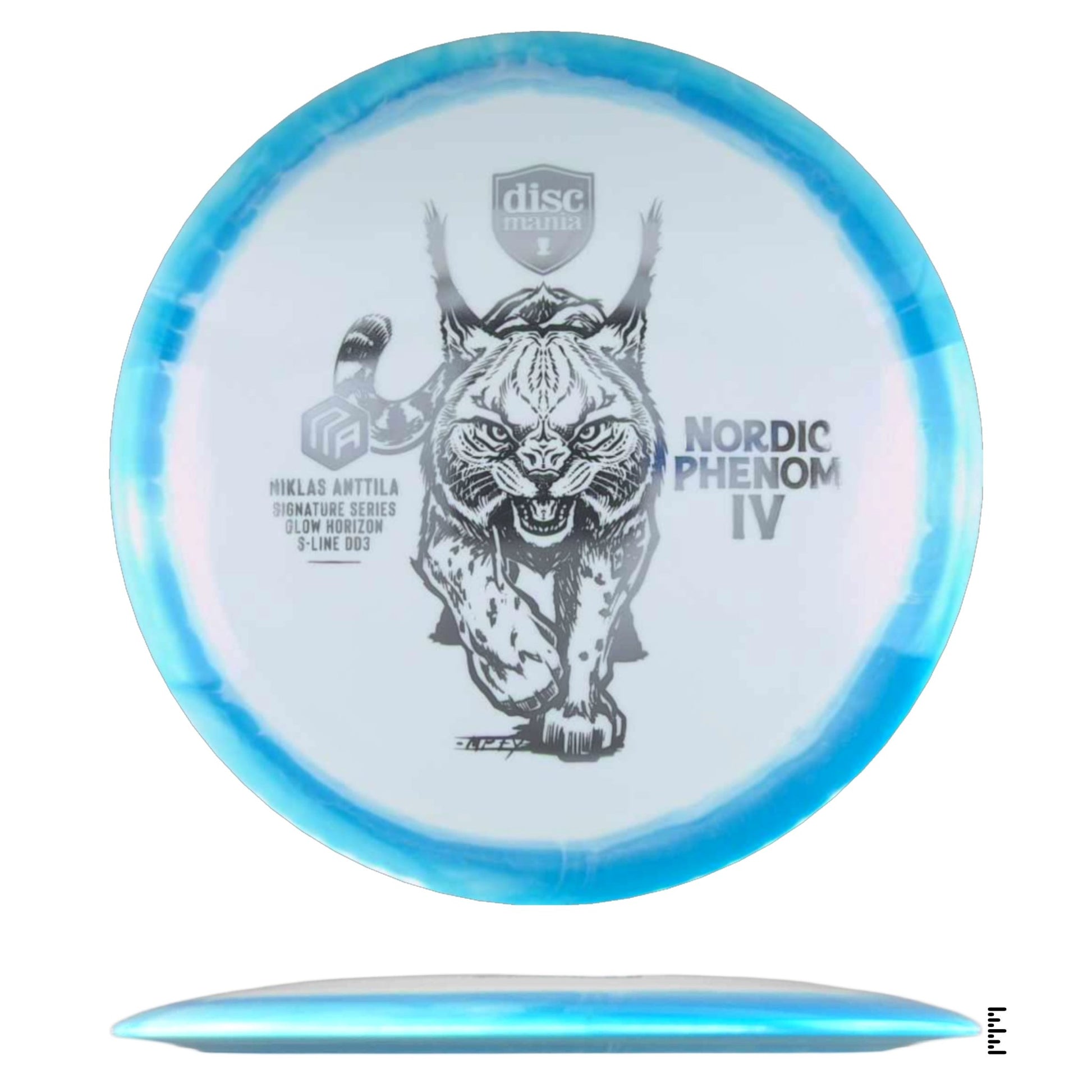 Discmania Glow Horizon S - Line DD3 Nordic Phenom 4 – Niklas Anttila Signature Series - White / Blue - Powergrip USA