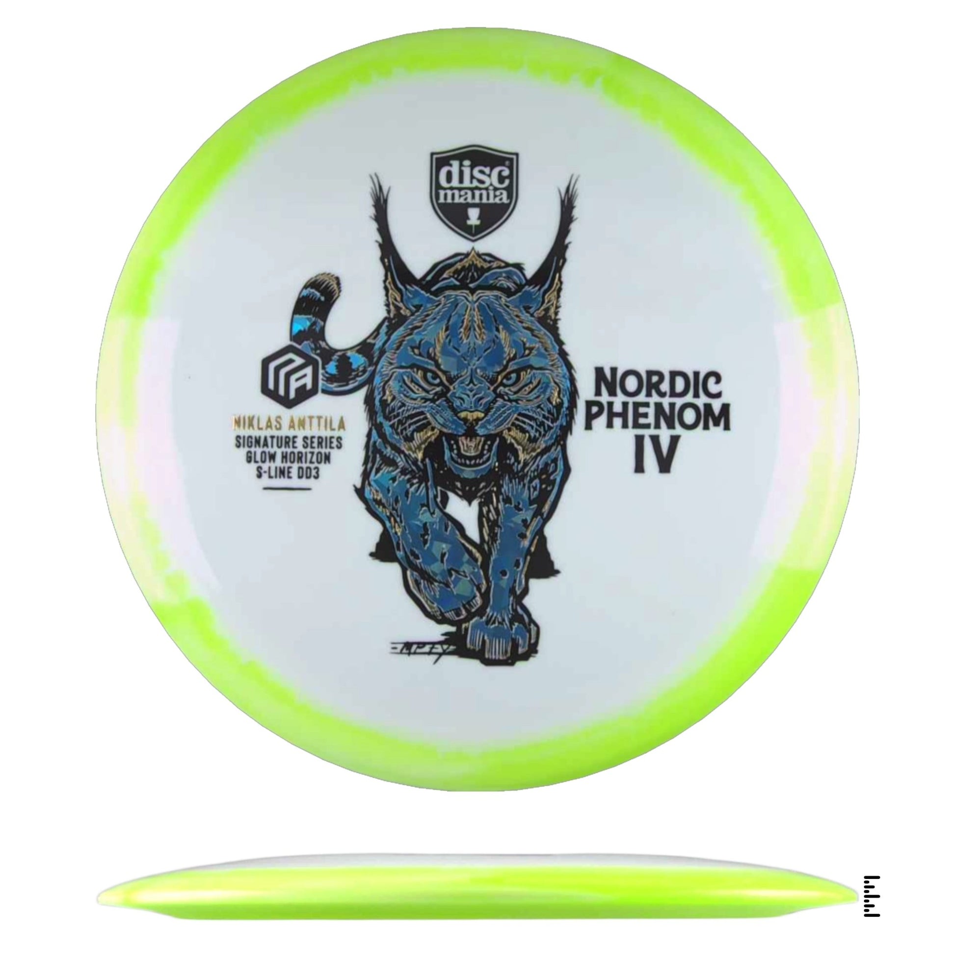 Discmania Glow Horizon S - Line DD3 Nordic Phenom 4 – Niklas Anttila Signature Series Triple Foil - White / Lime - Powergrip USA