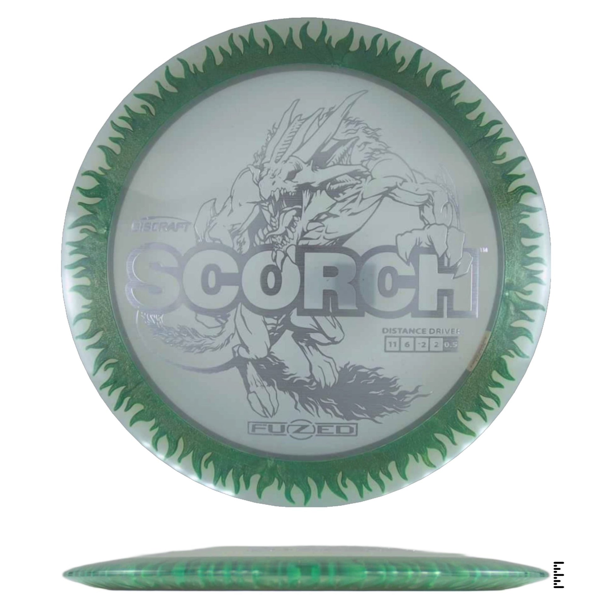 Discraft Fuzed Line Scorch - Clear / Green - Powergrip USA
