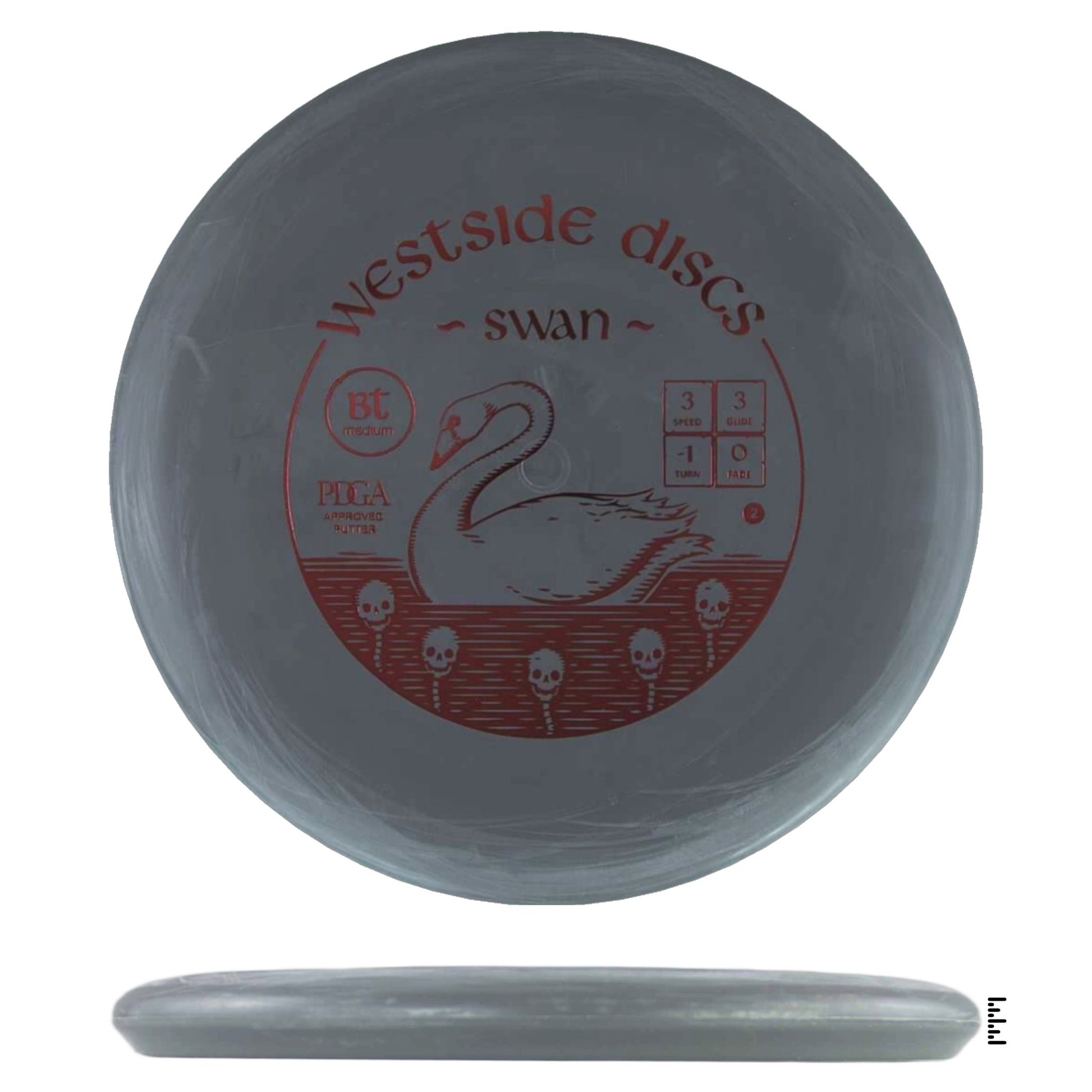 Westside Discs BT Medium Swan 2 - Gray - Powergrip USA