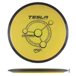 Yellow Tesla Fission disc golf disc